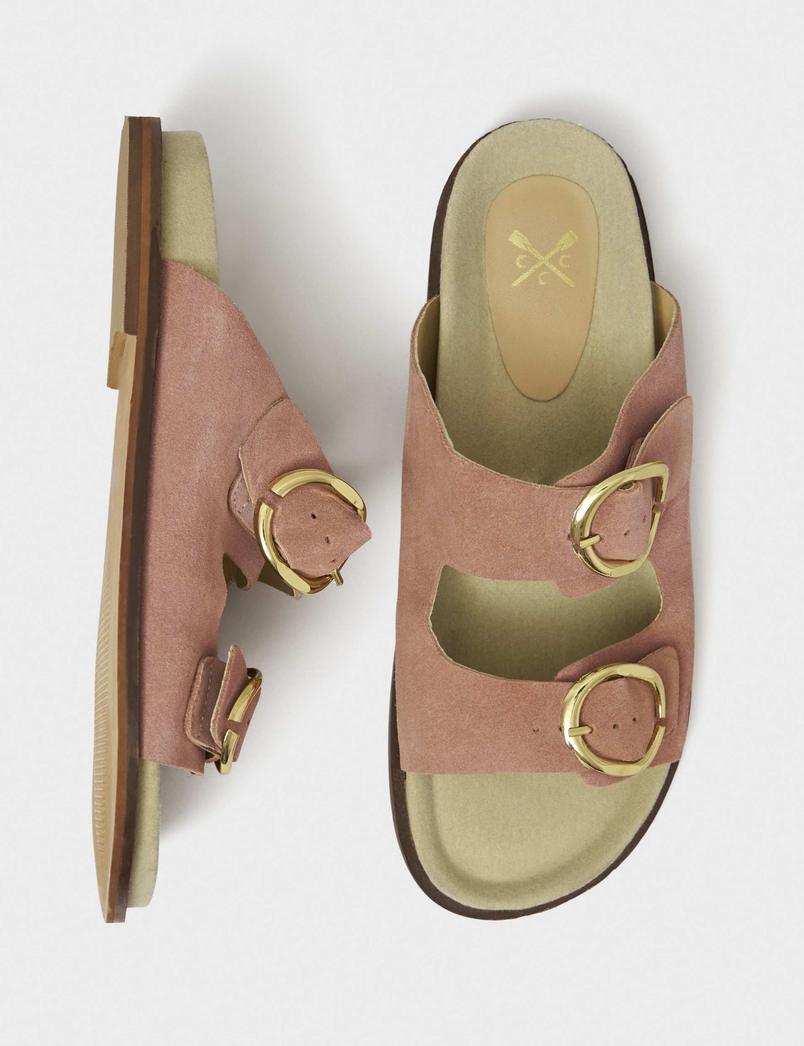 Suede Buckle Flat Sandals 2 of 4