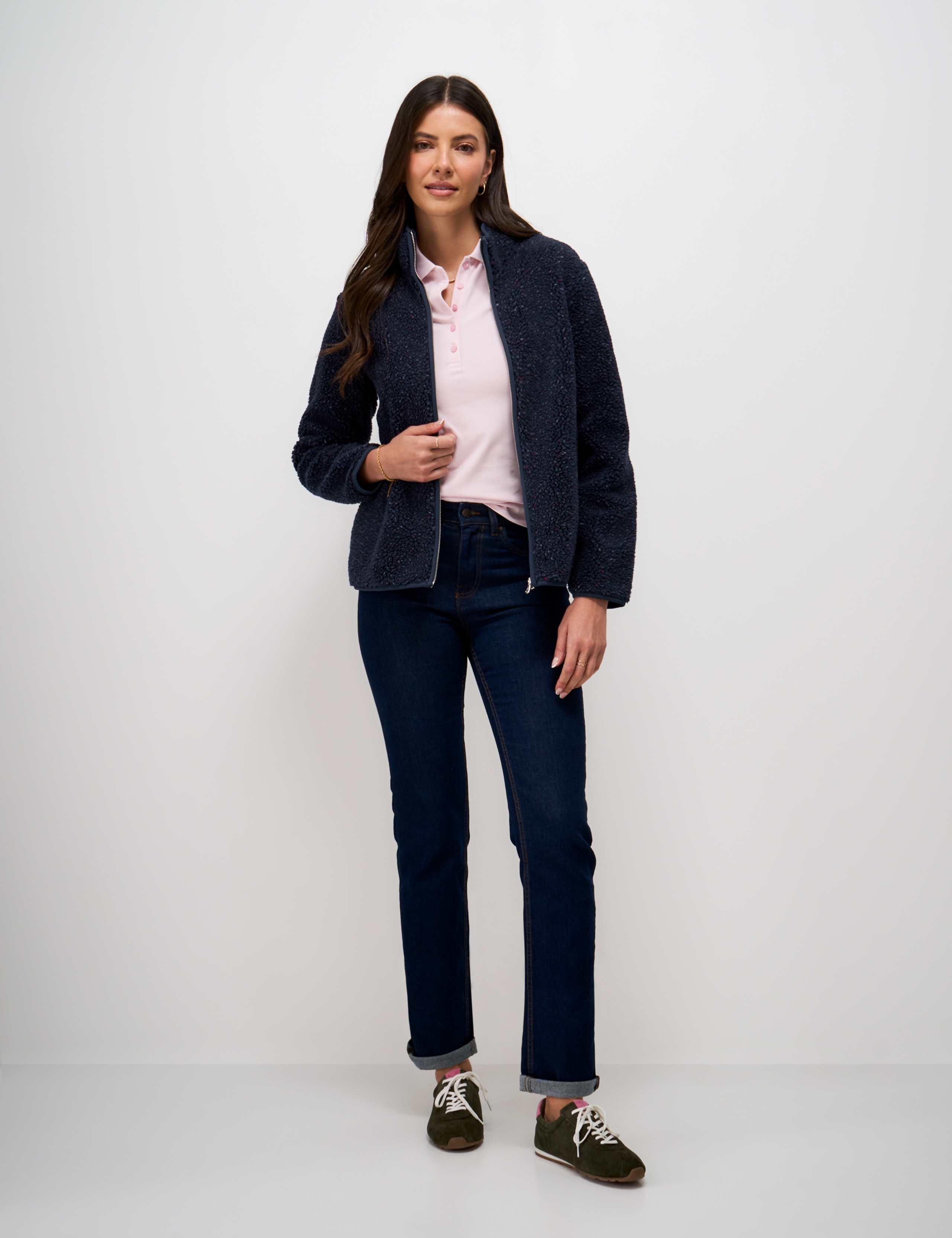 Textured Funnel Neck Zip Through Fleece 3 of 5