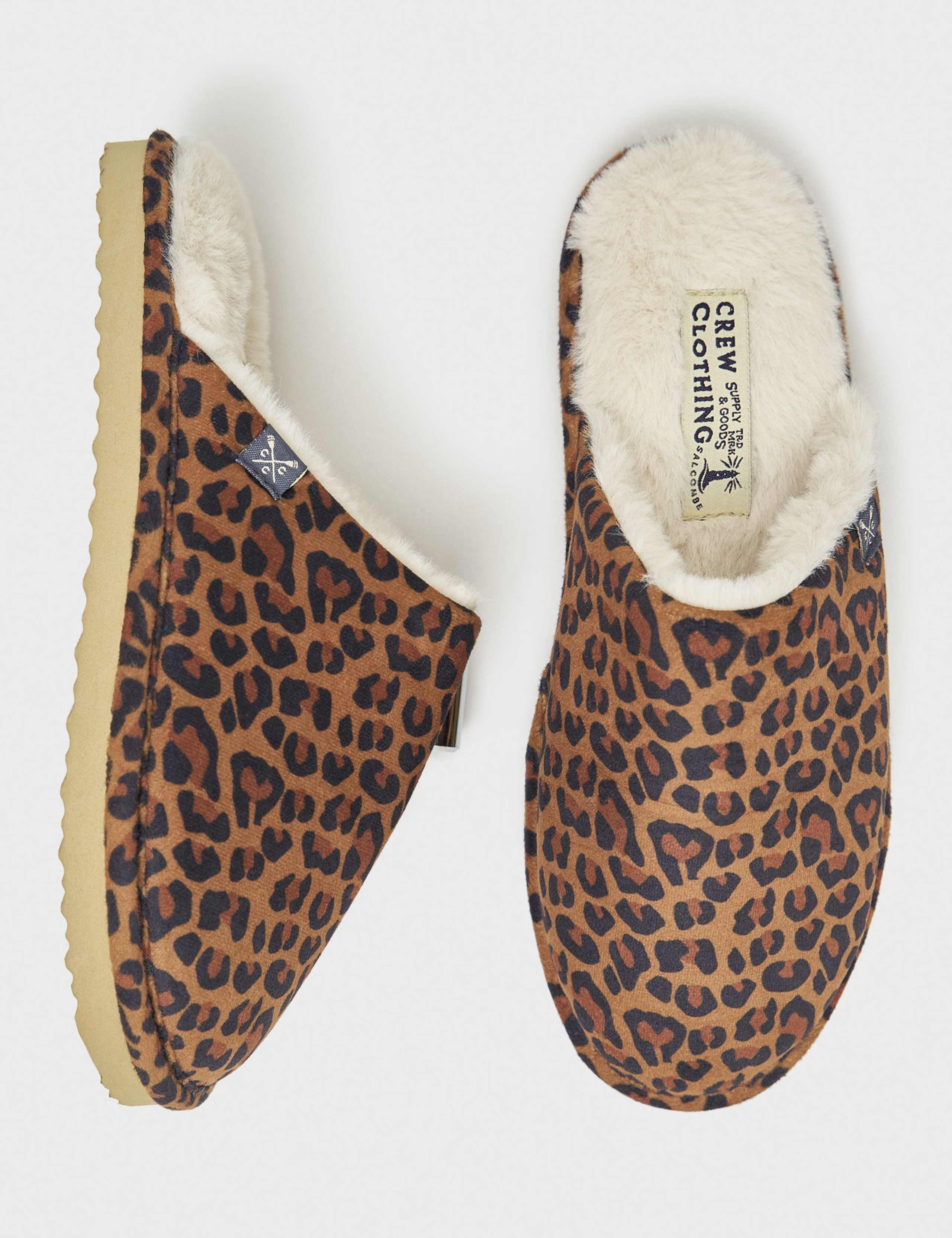 Leopard Print Faux Fur Lined Mule Slippers 2 of 4