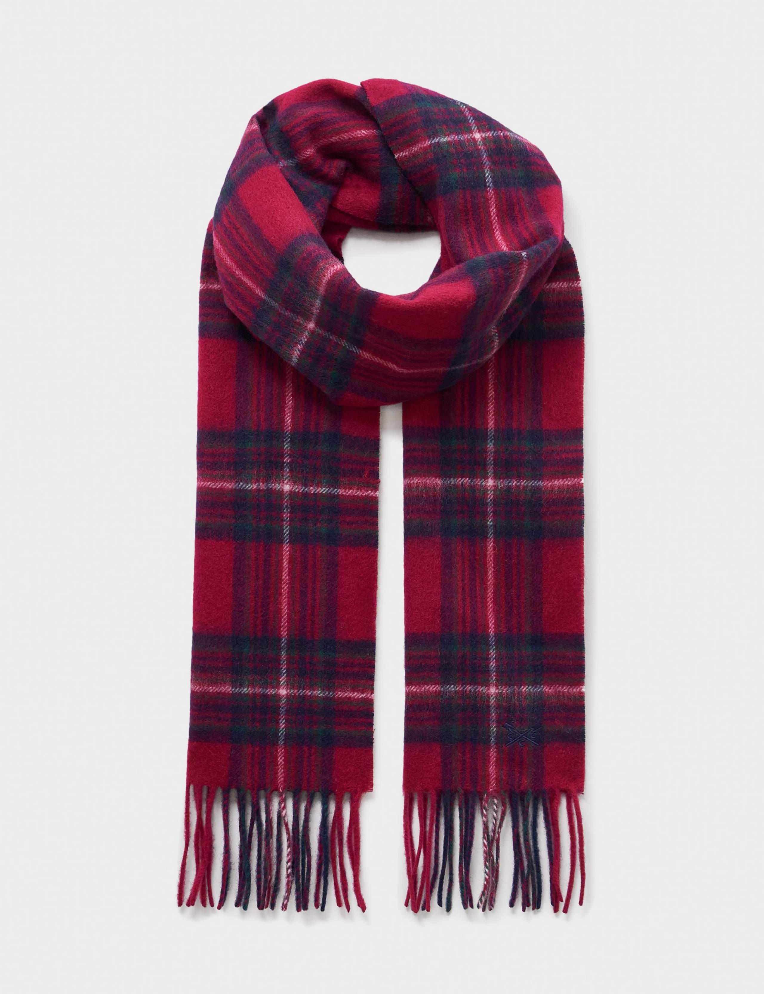 Pure Lambswool Tartan Tassel Scarf 2 of 2