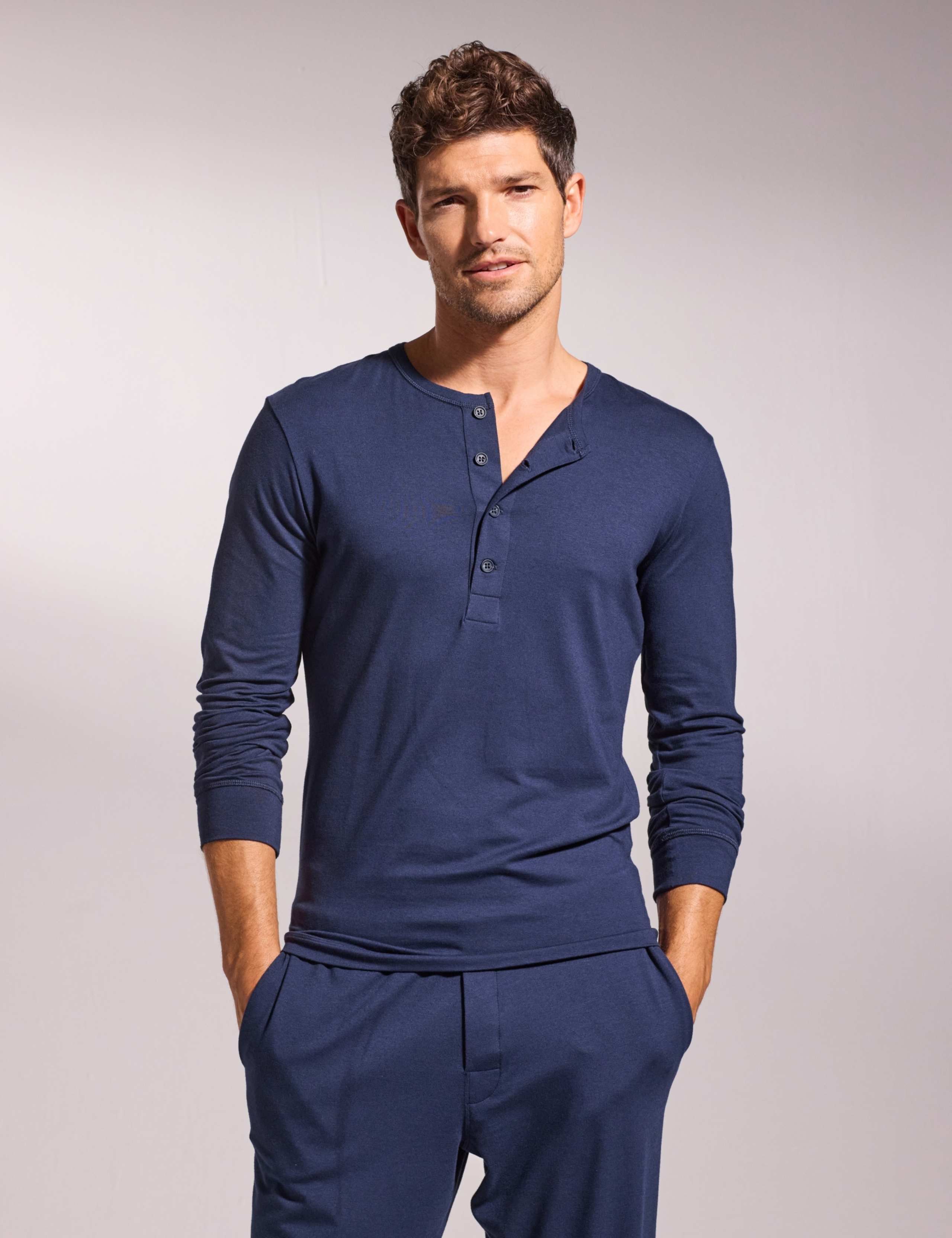 Premium Wellwear Long Sleeve Henley Pyjama Set 2 of 3