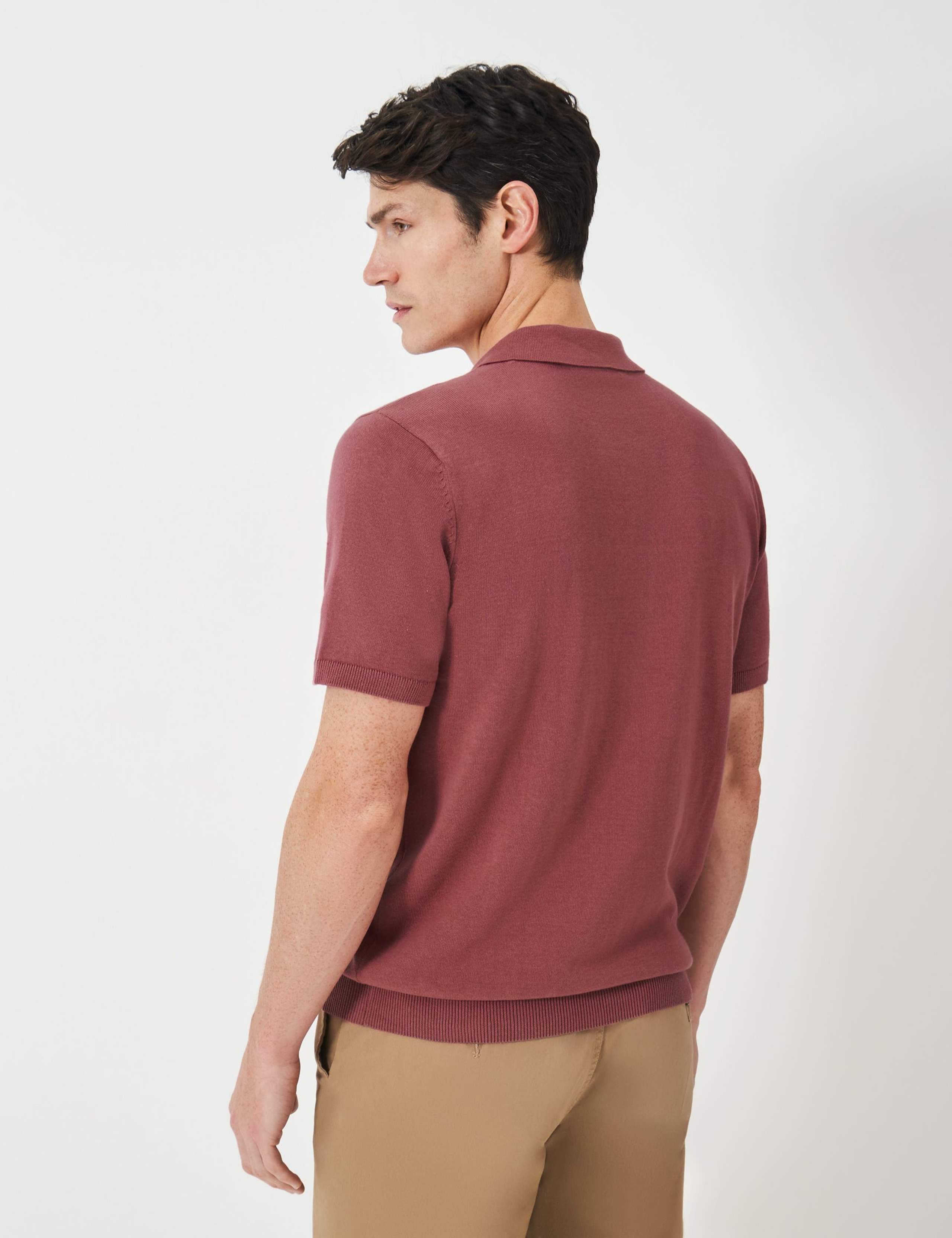Pure Cotton Knitted Jersey Polo Shirt 4 of 5