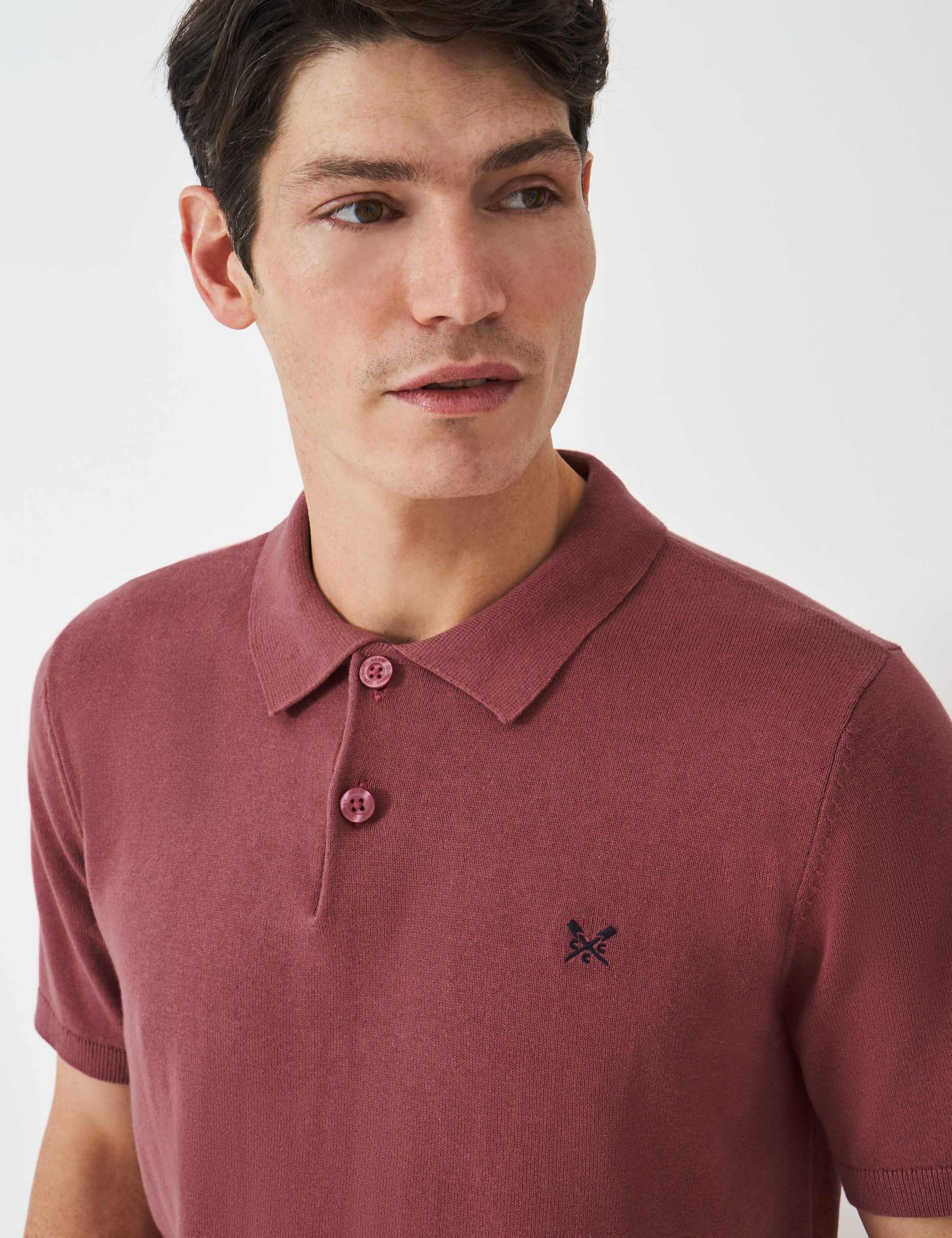 Pure Cotton Knitted Jersey Polo Shirt 5 of 5