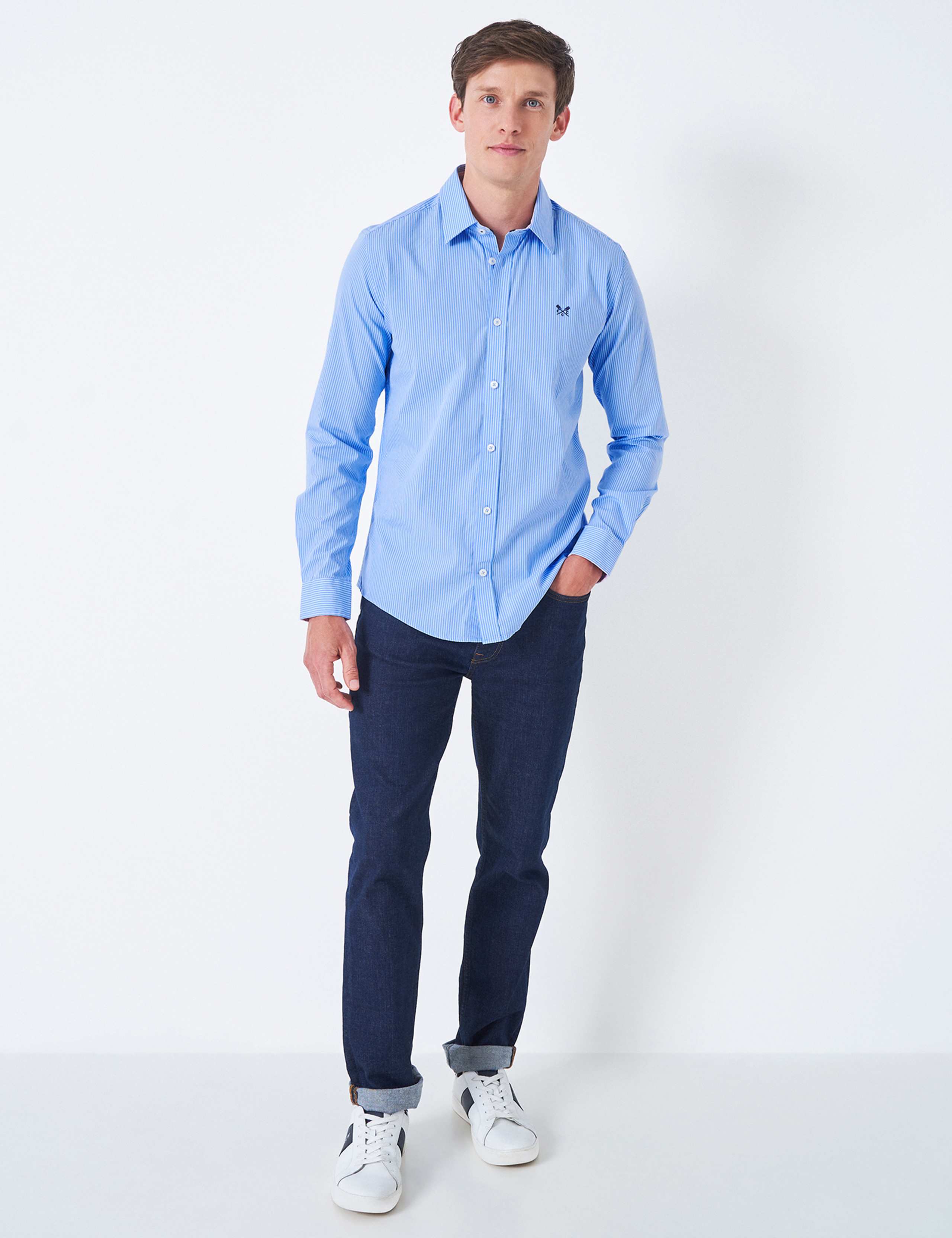 Slim Fit Pure Cotton Striped Poplin Shirt 3 of 4
