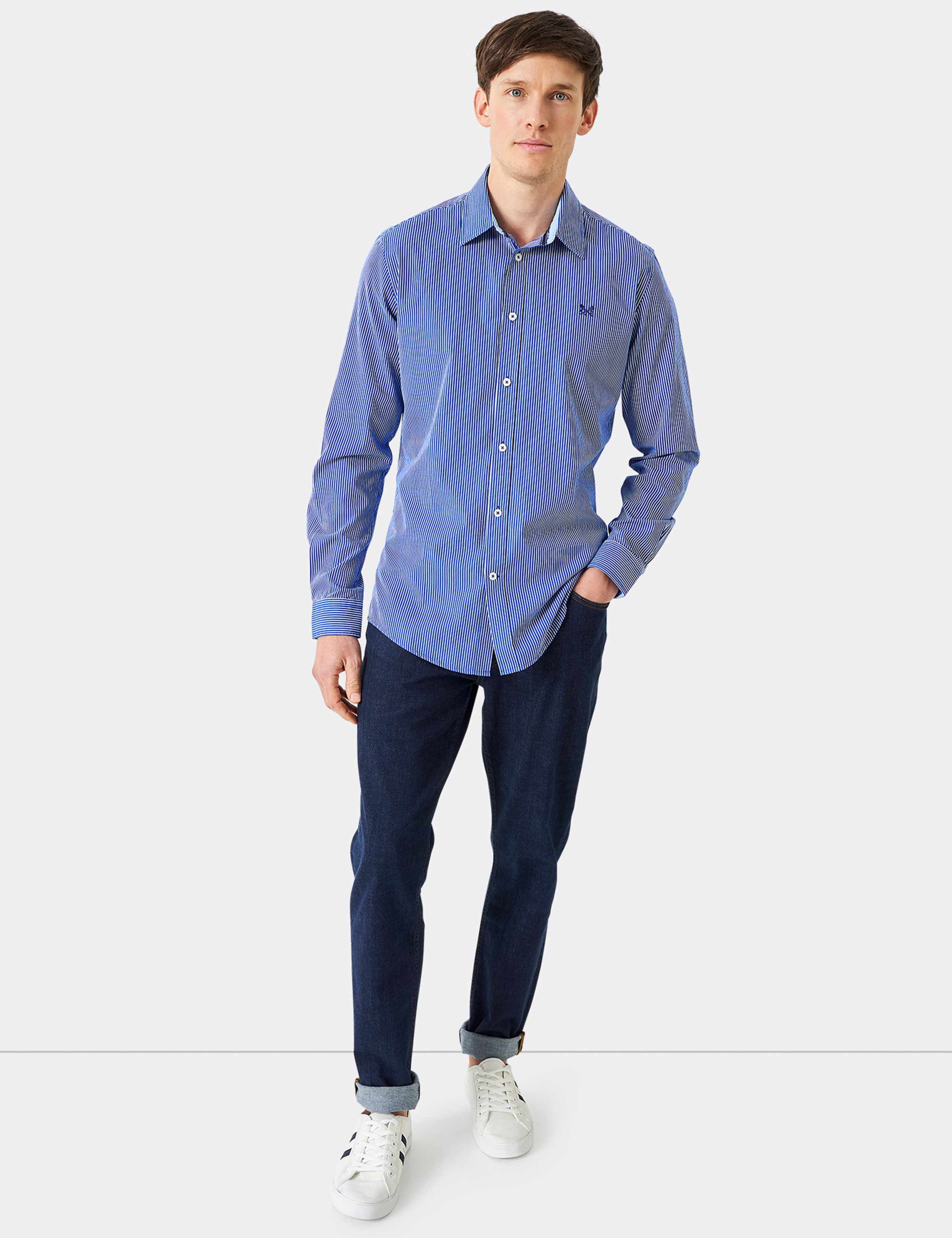 Slim Fit Pure Cotton Striped Poplin Shirt 3 of 4