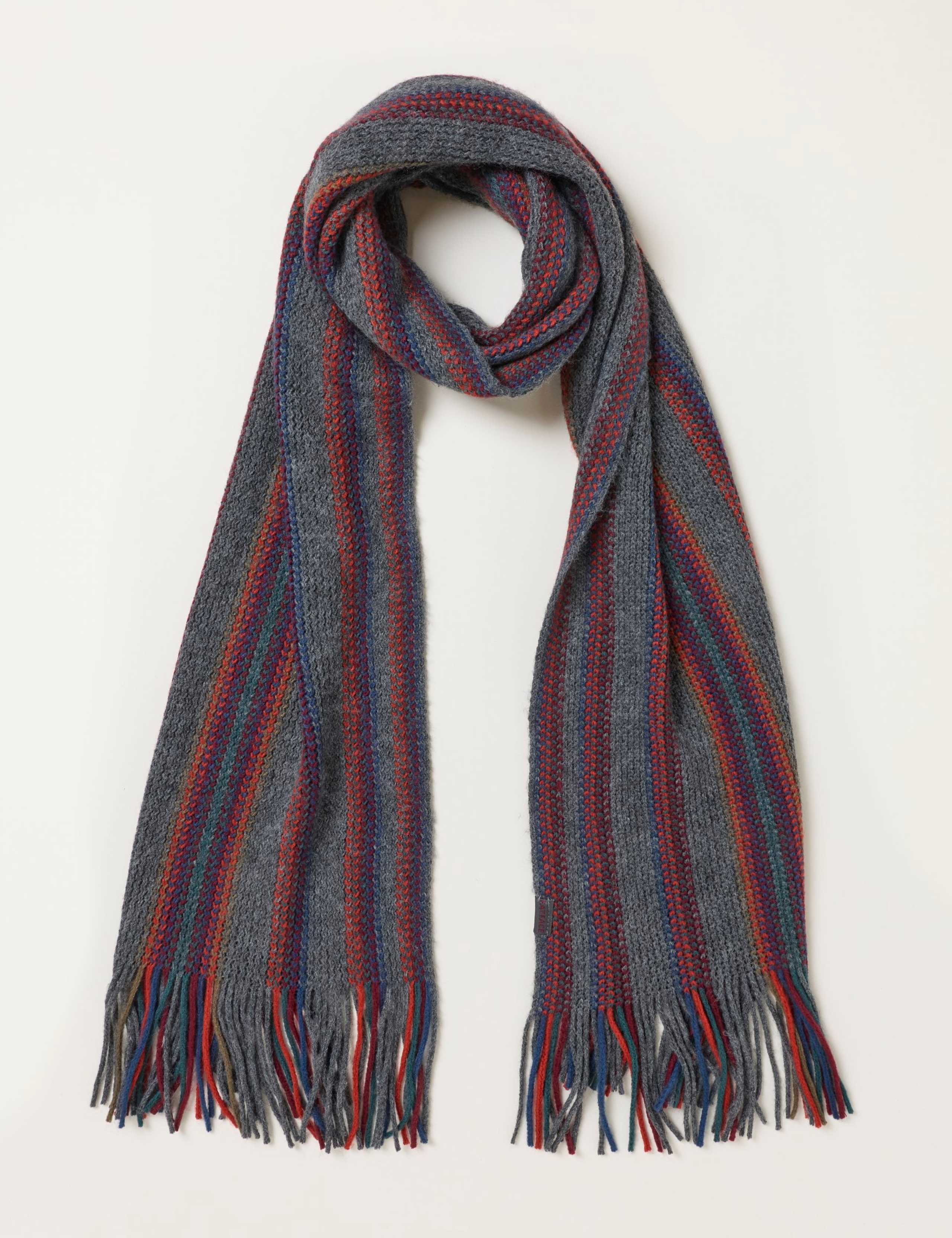 Vertical Stripe Knit Scarf 1 of 3