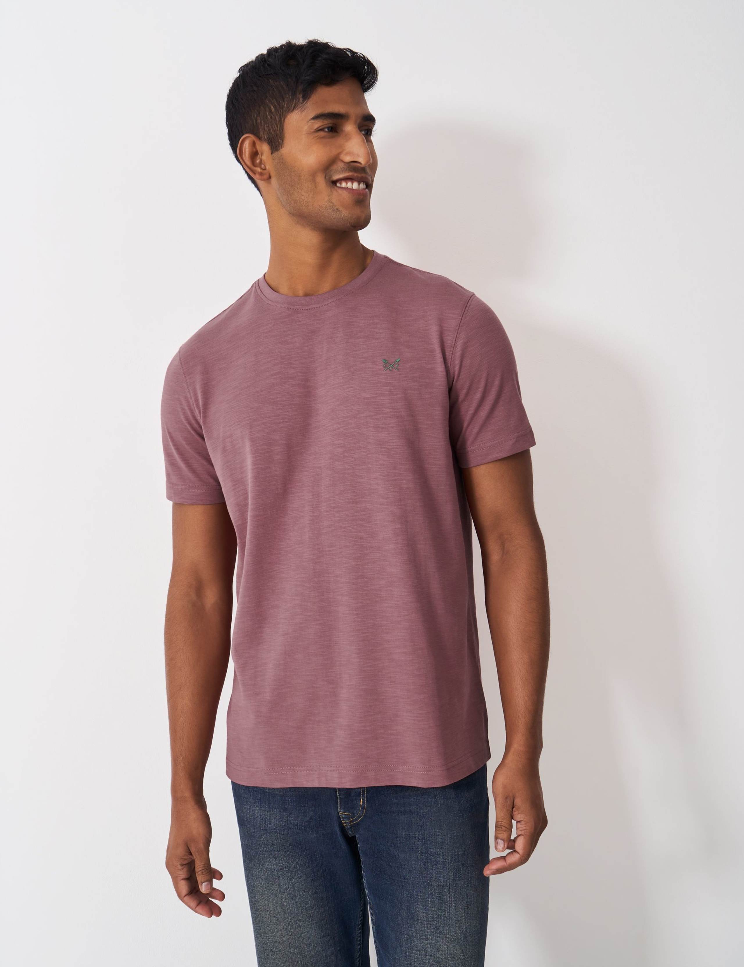 Pure Cotton Slub Crew Neck T-Shirt 3 of 5