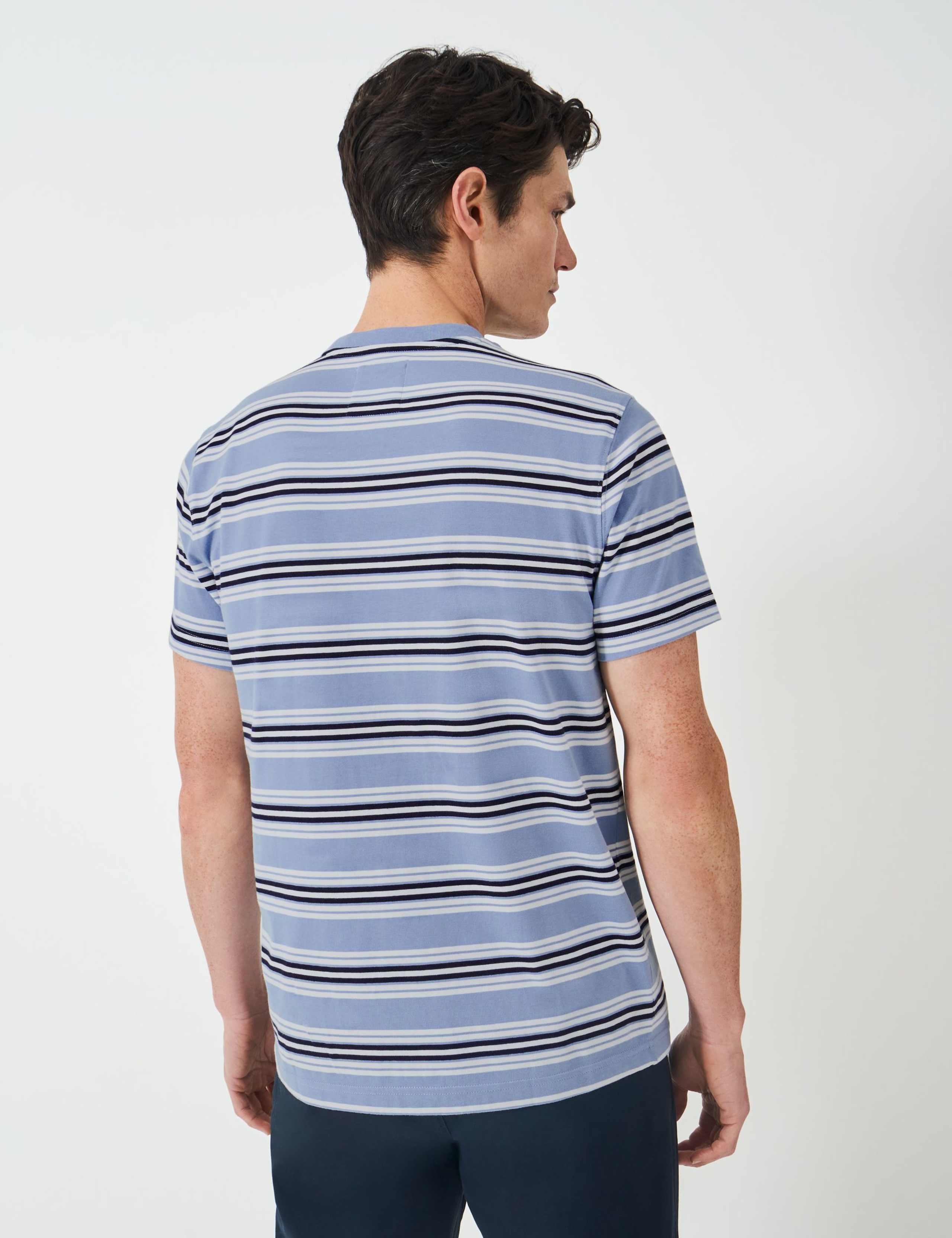 Pure Cotton Striped Crew Neck T-Shirt 5 of 5