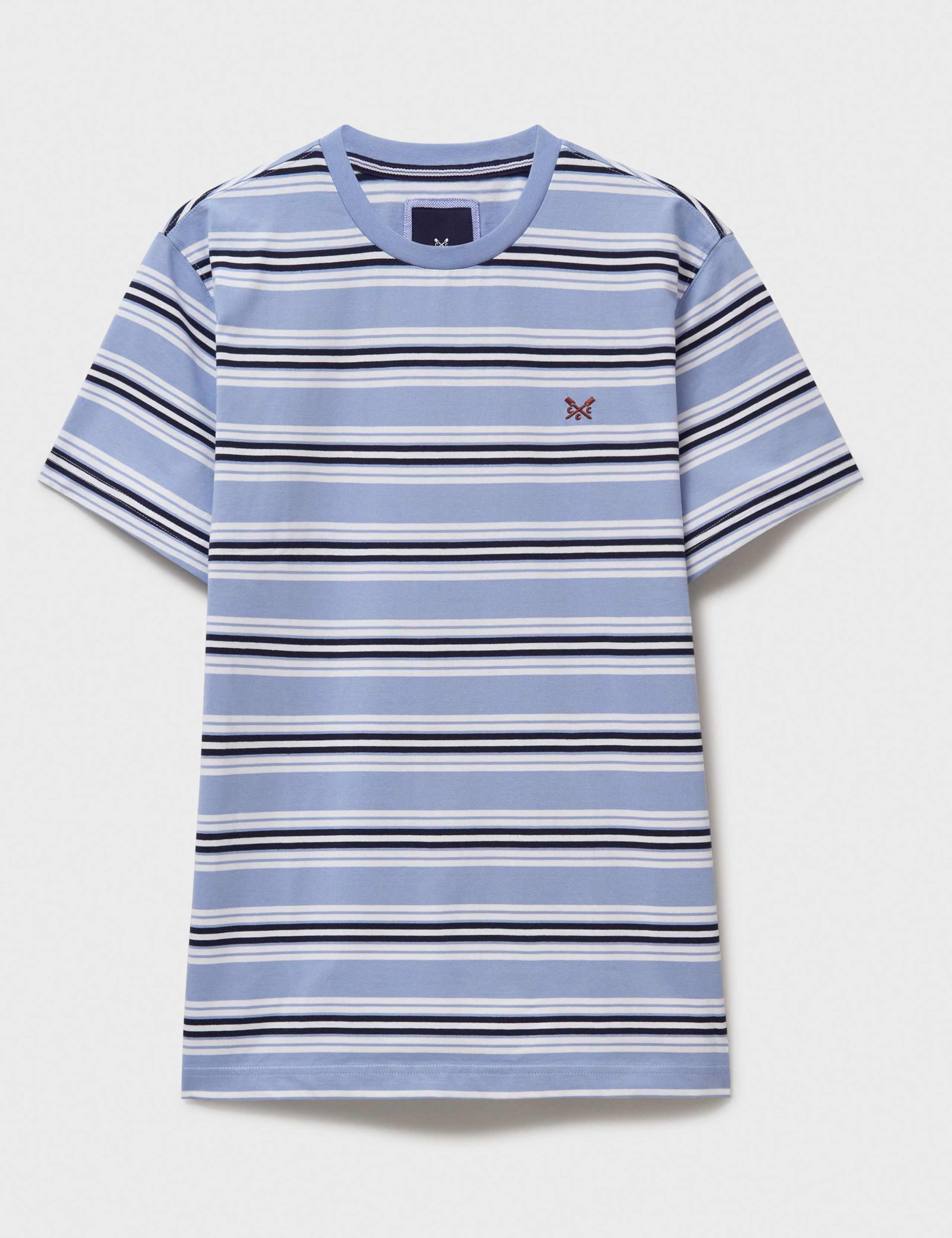 Pure Cotton Striped Crew Neck T-Shirt 2 of 5
