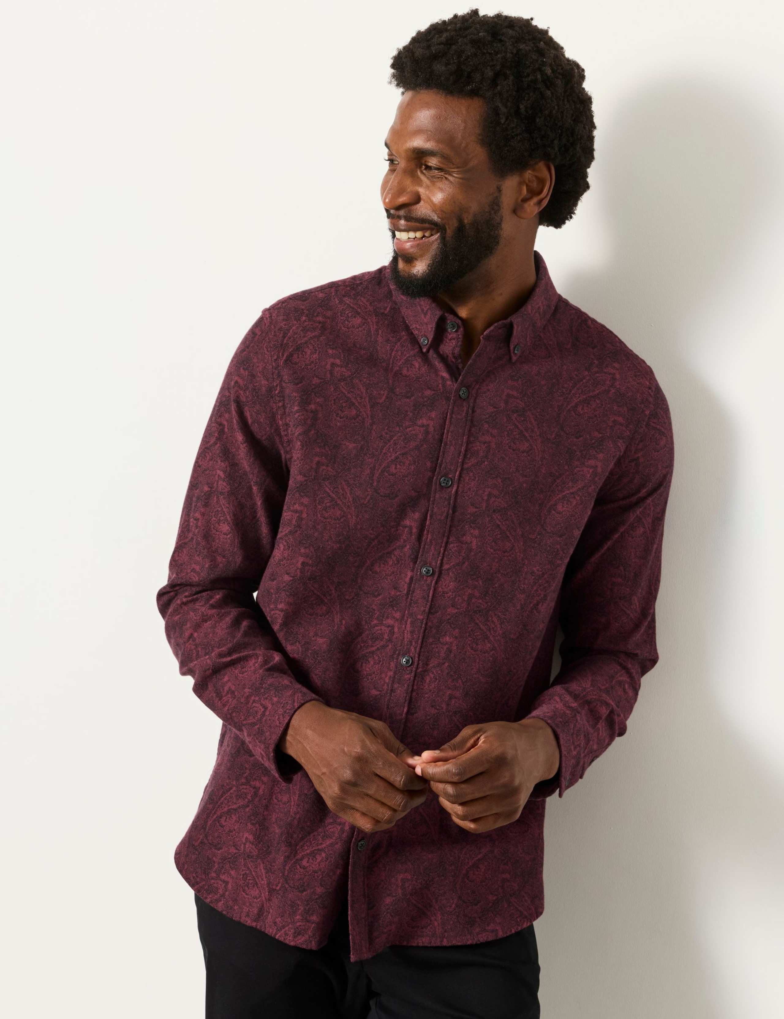 Regular Fit Pure Cotton Jacquard Shirt 1 of 7