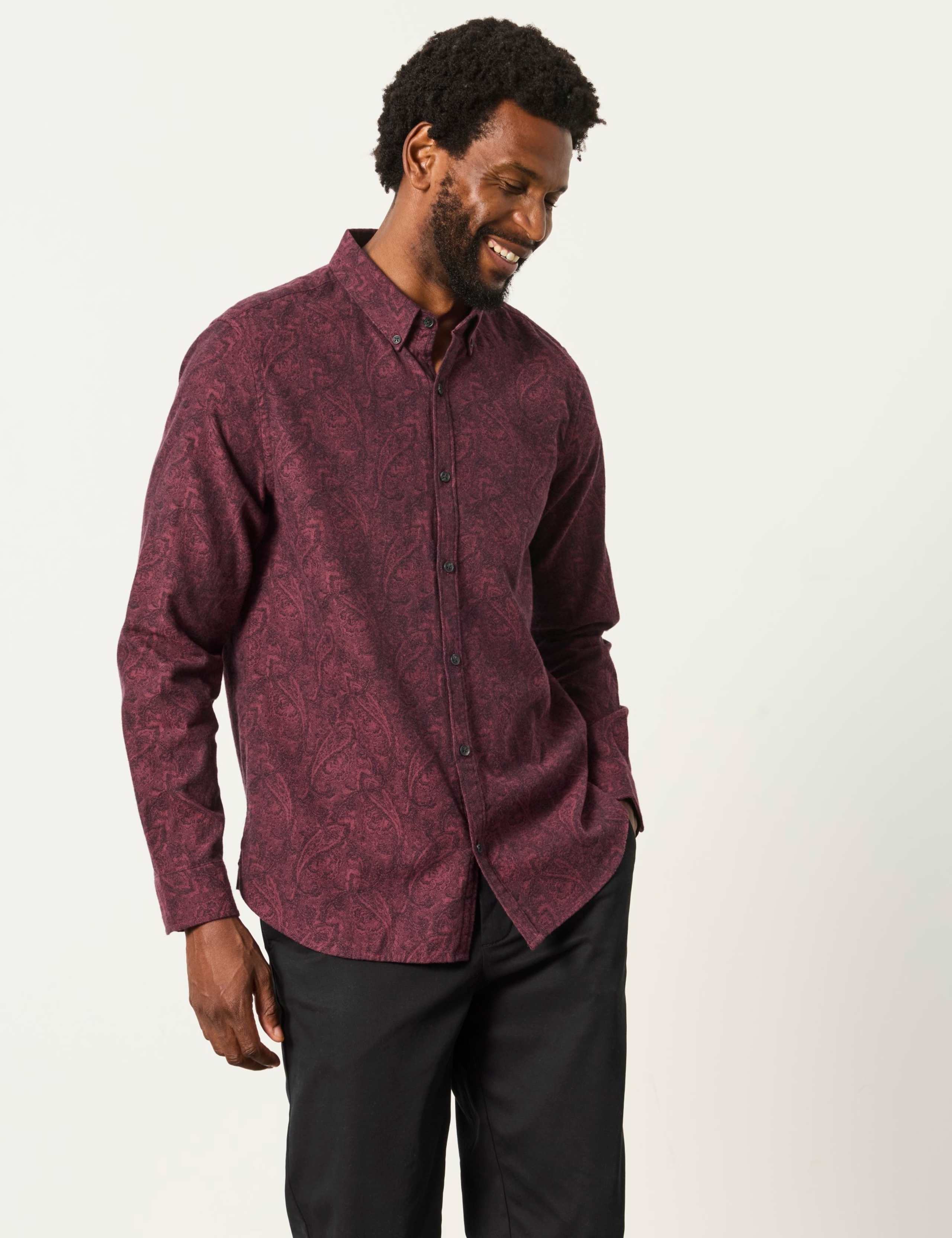 Regular Fit Pure Cotton Jacquard Shirt 4 of 7