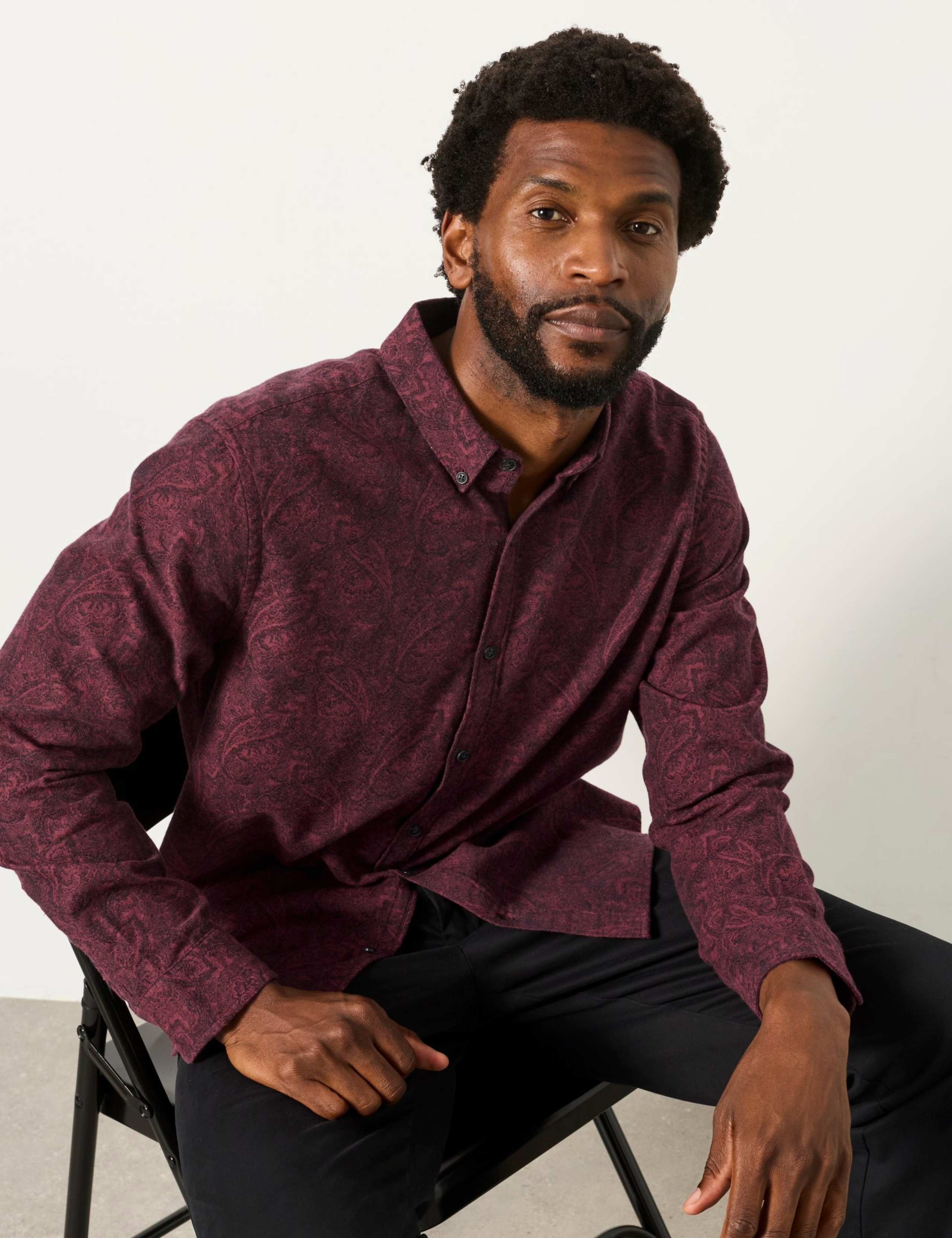 Regular Fit Pure Cotton Jacquard Shirt 5 of 7