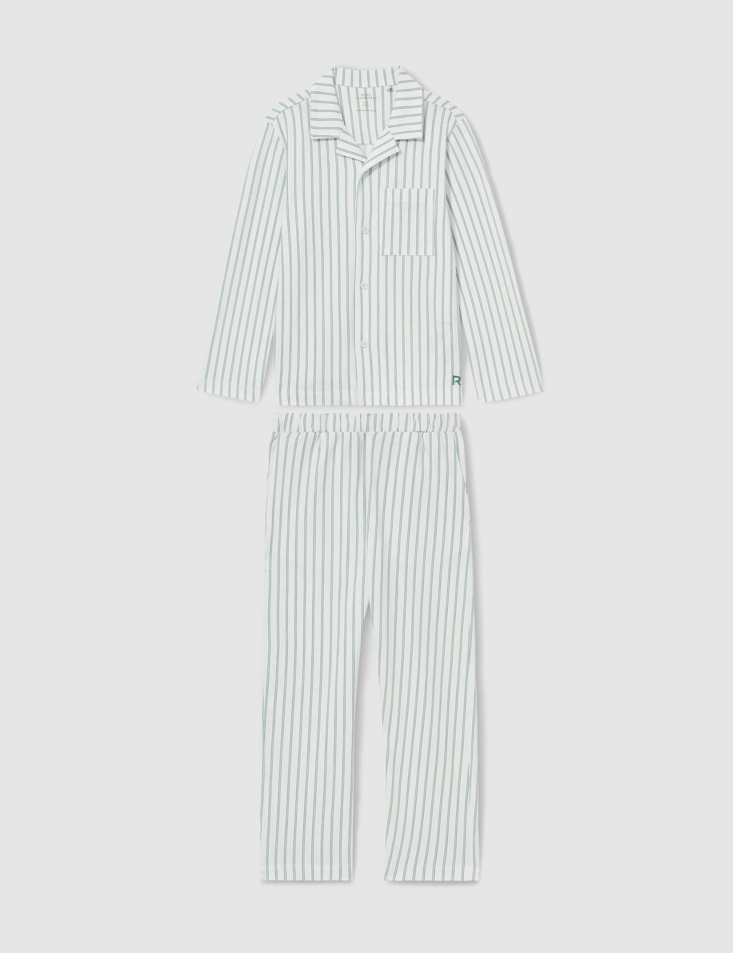 Pure Cotton Striped Pyjamas (3-14 Yrs) 2 of 4