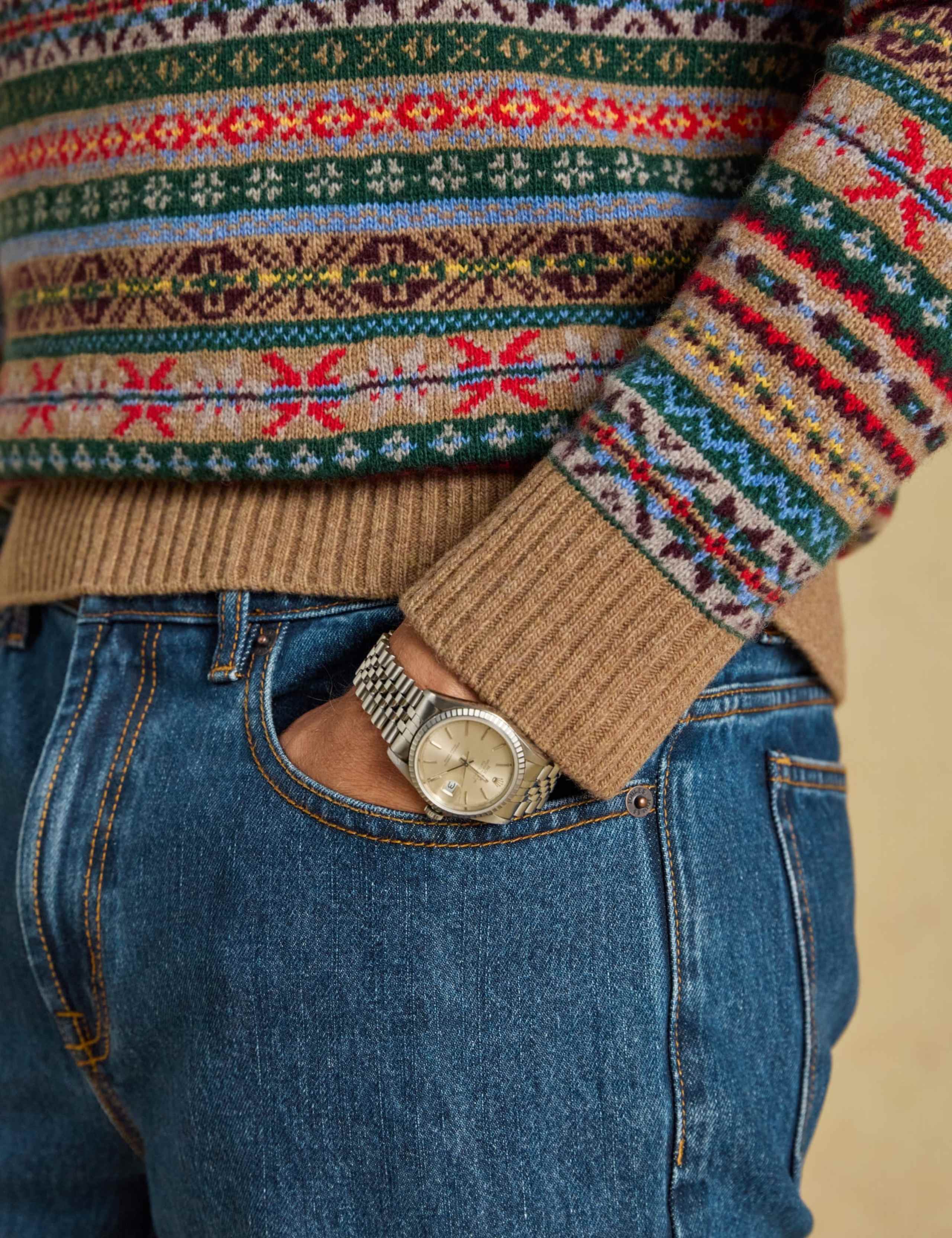 Wool Rich Fair Isle Funnel Neck Quarter Zip Jumper 6 of 7