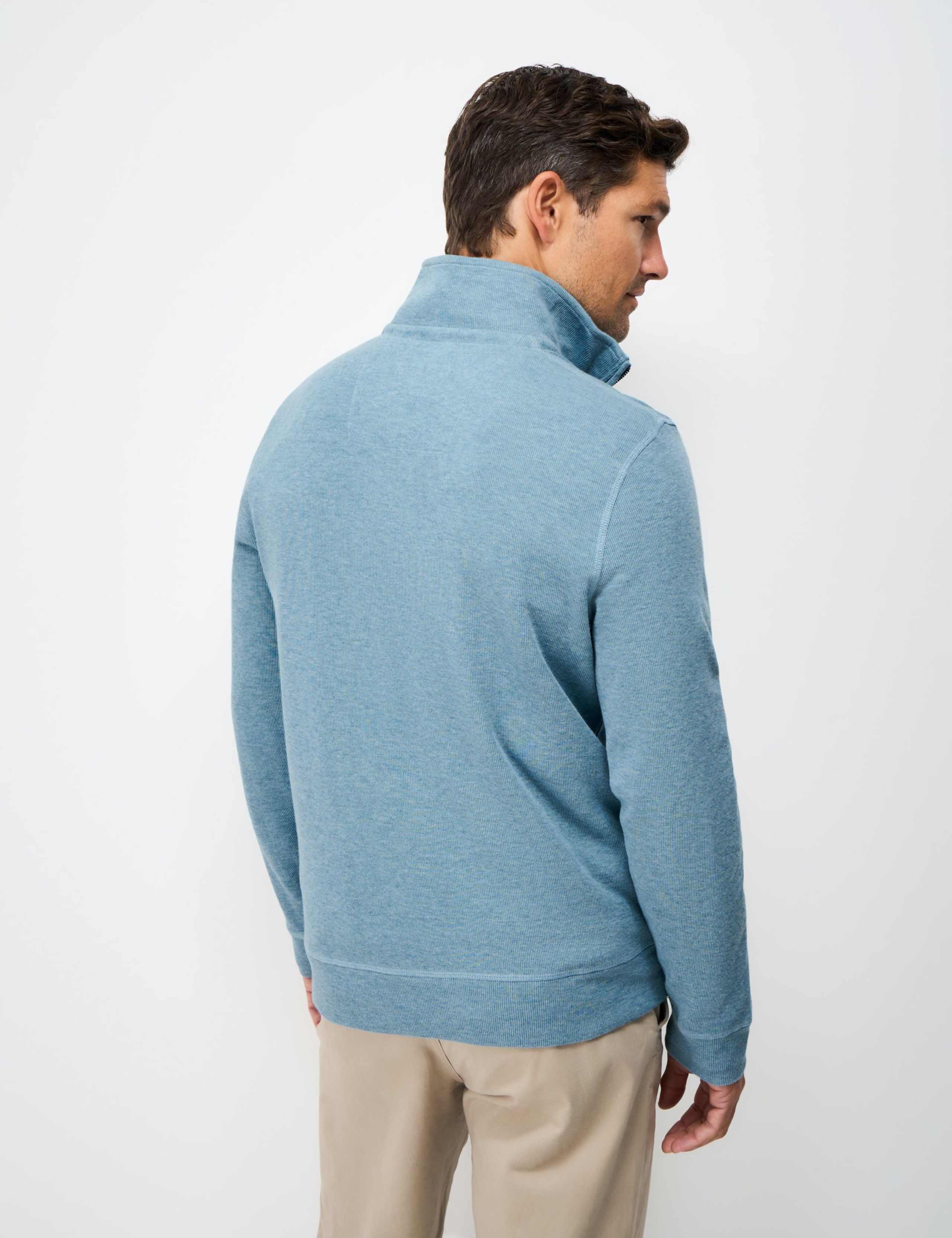 Pure Cotton Half Zip Funnel Neck Jumper 5 of 5