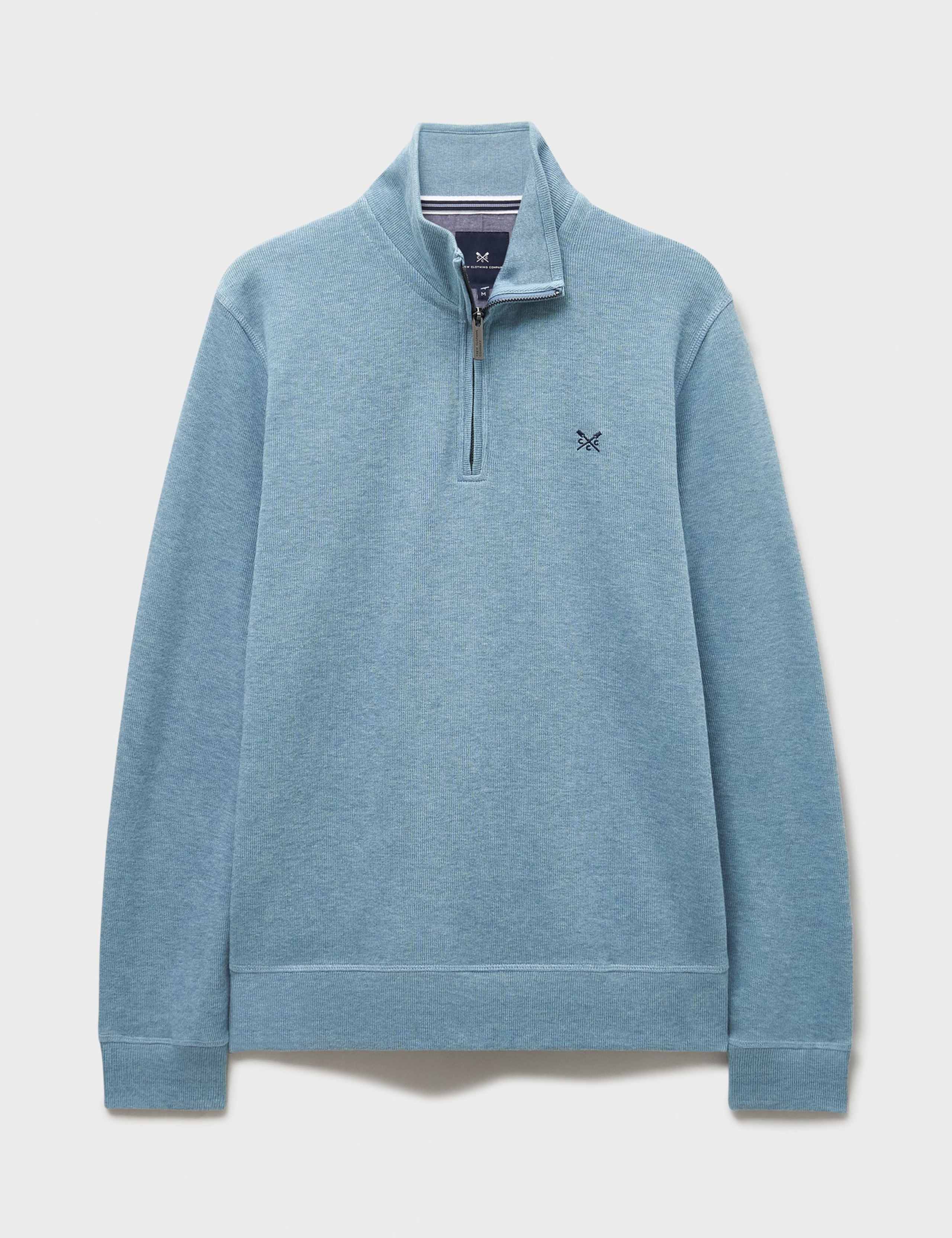 Pure Cotton Half Zip Funnel Neck Jumper 2 of 5