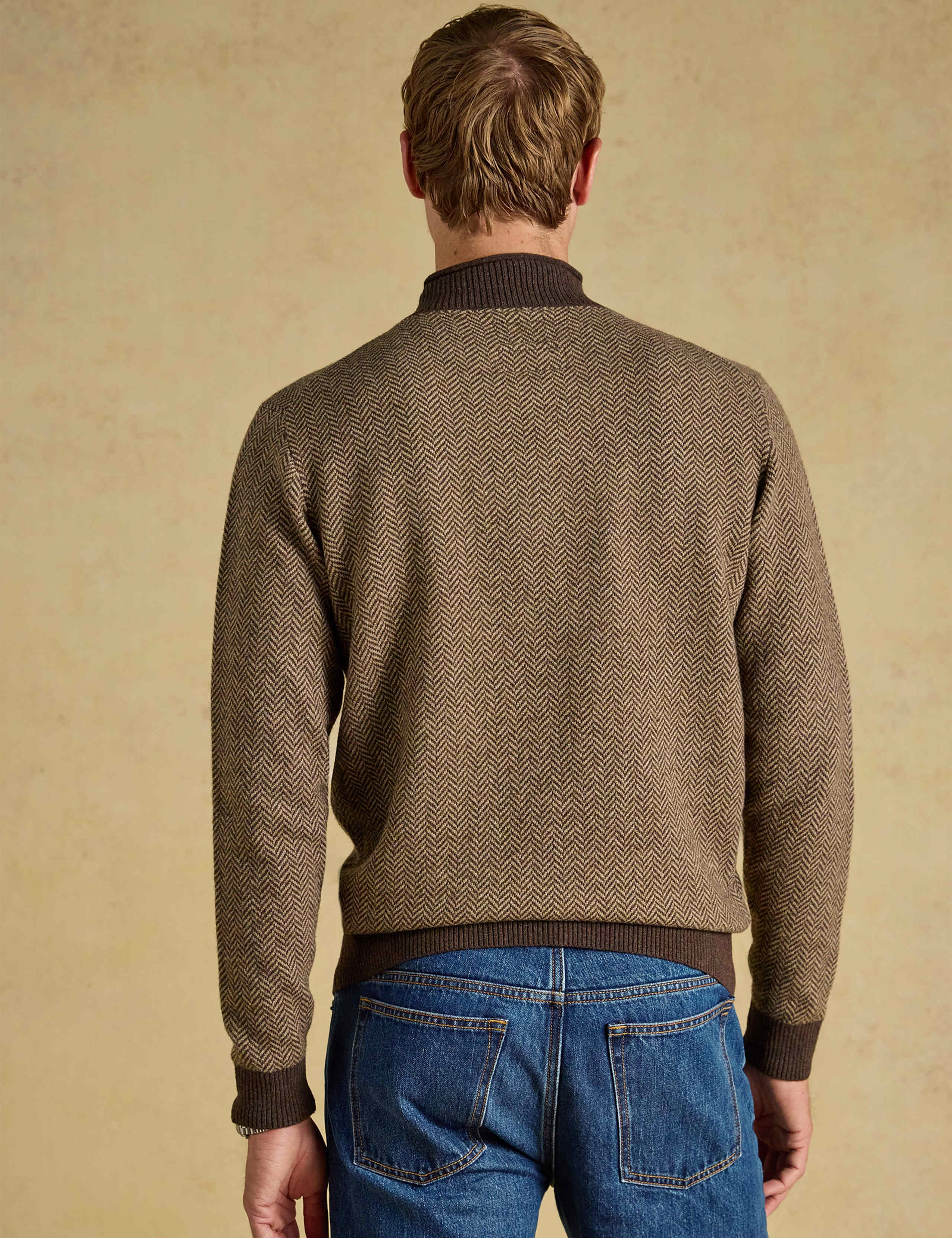 Wool Rich Herringbone High Neck Jumper 3 of 3