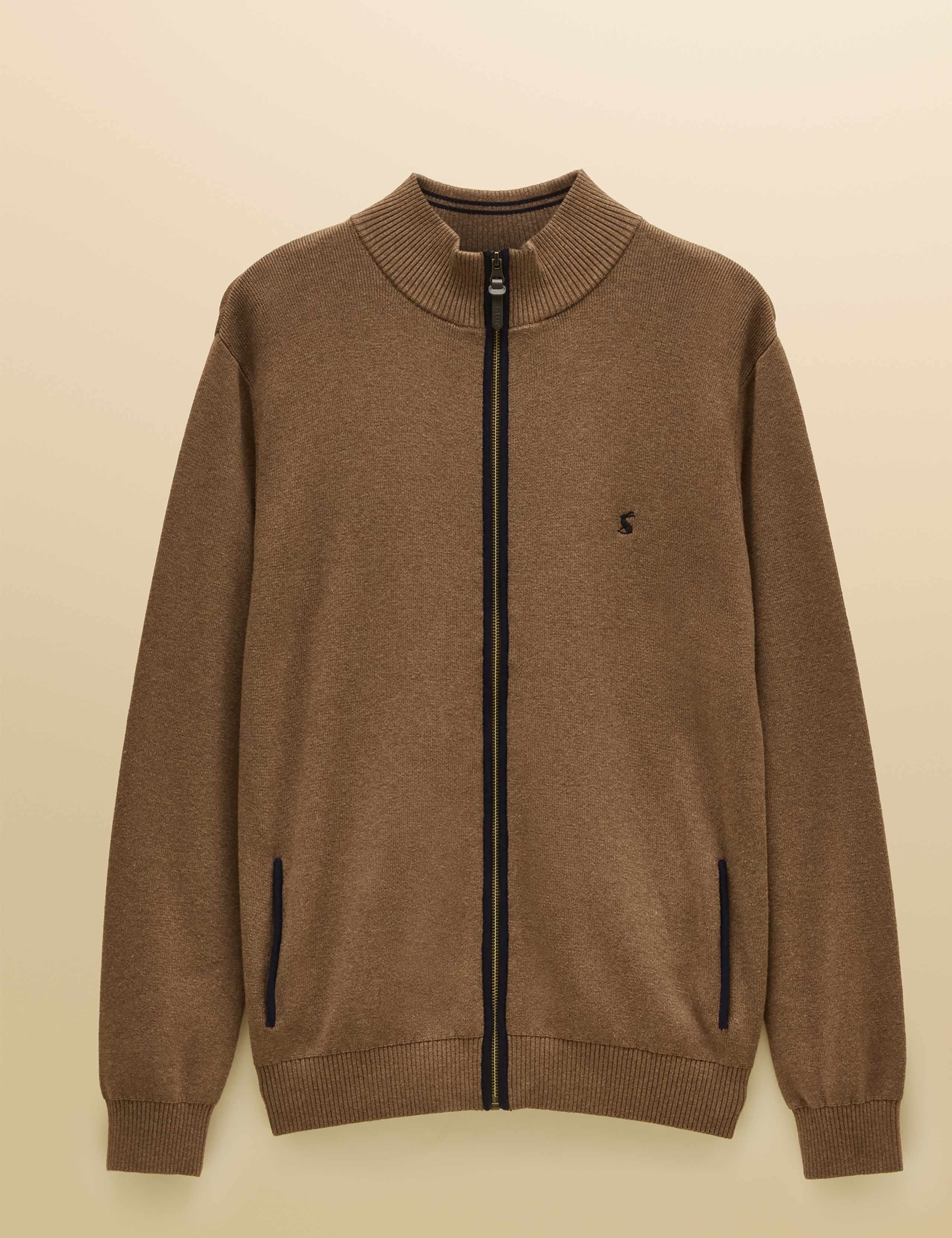 Pure Cotton Textured Funnel Neck Zip Up Cardigan 2 of 7