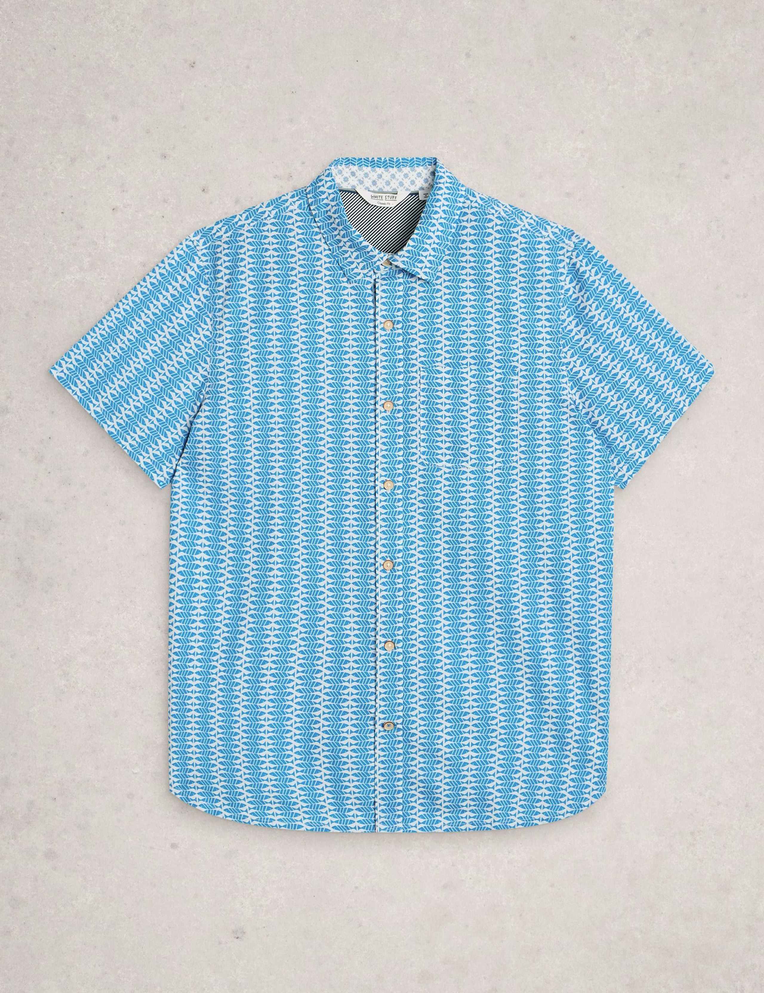 Slim Fit Fish Print Short Sleeve Shirt 2 of 6