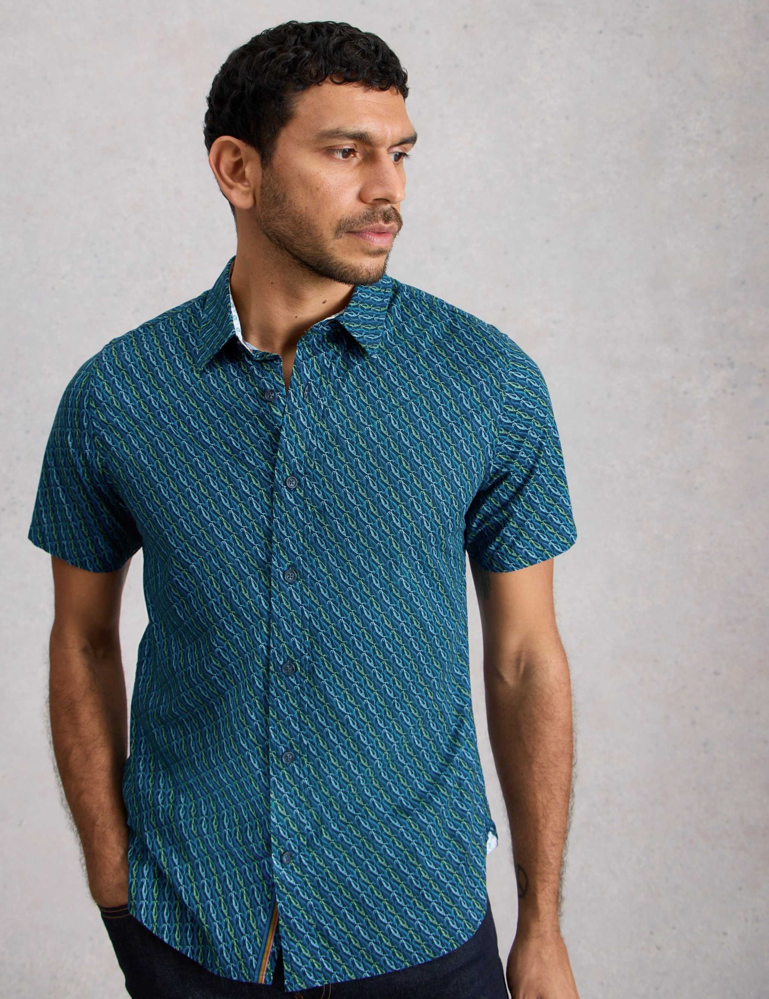 Pure Cotton Fish Print T-Shirt 1 of 6