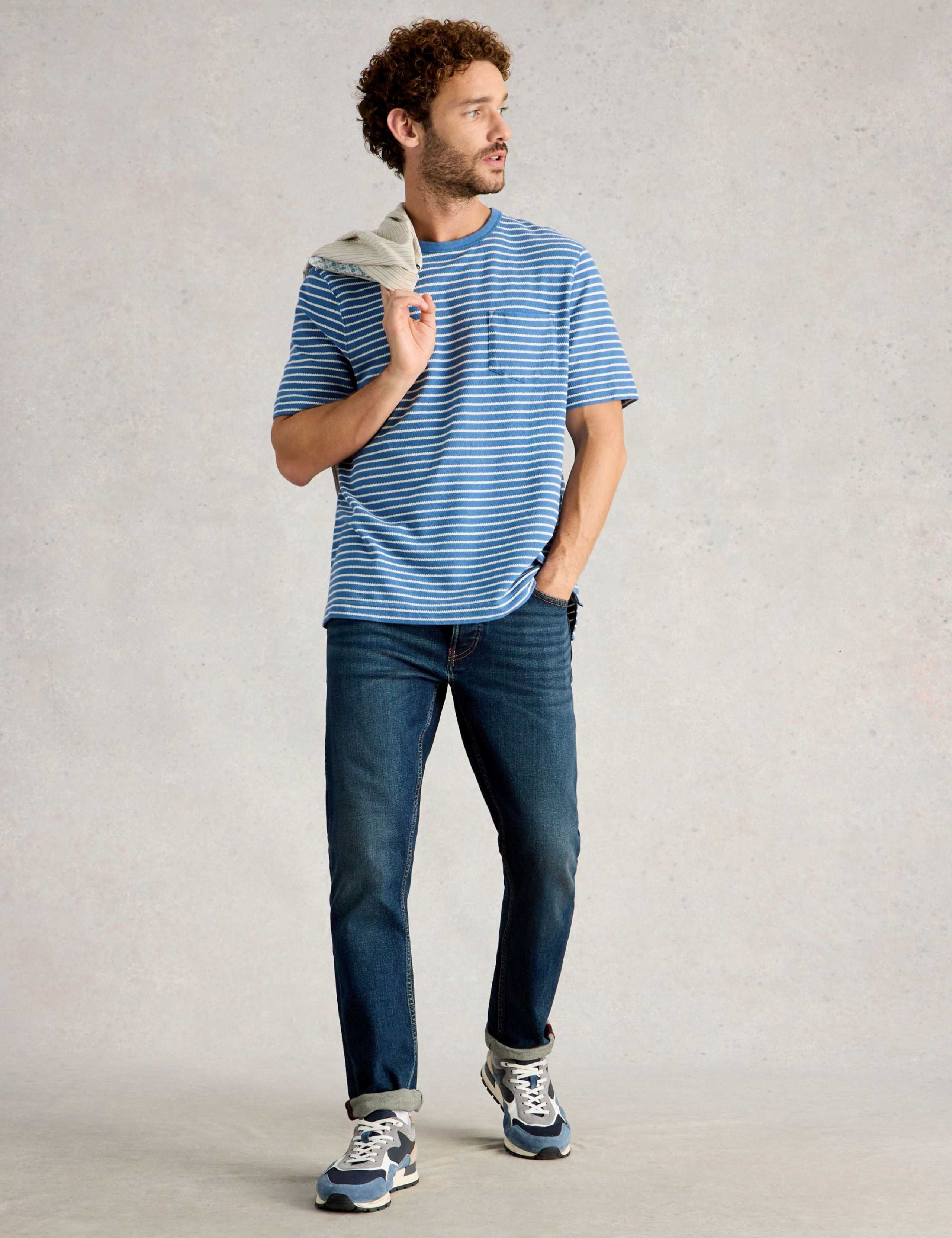 Pure Cotton Striped Crew Neck T-Shirt 1 of 5