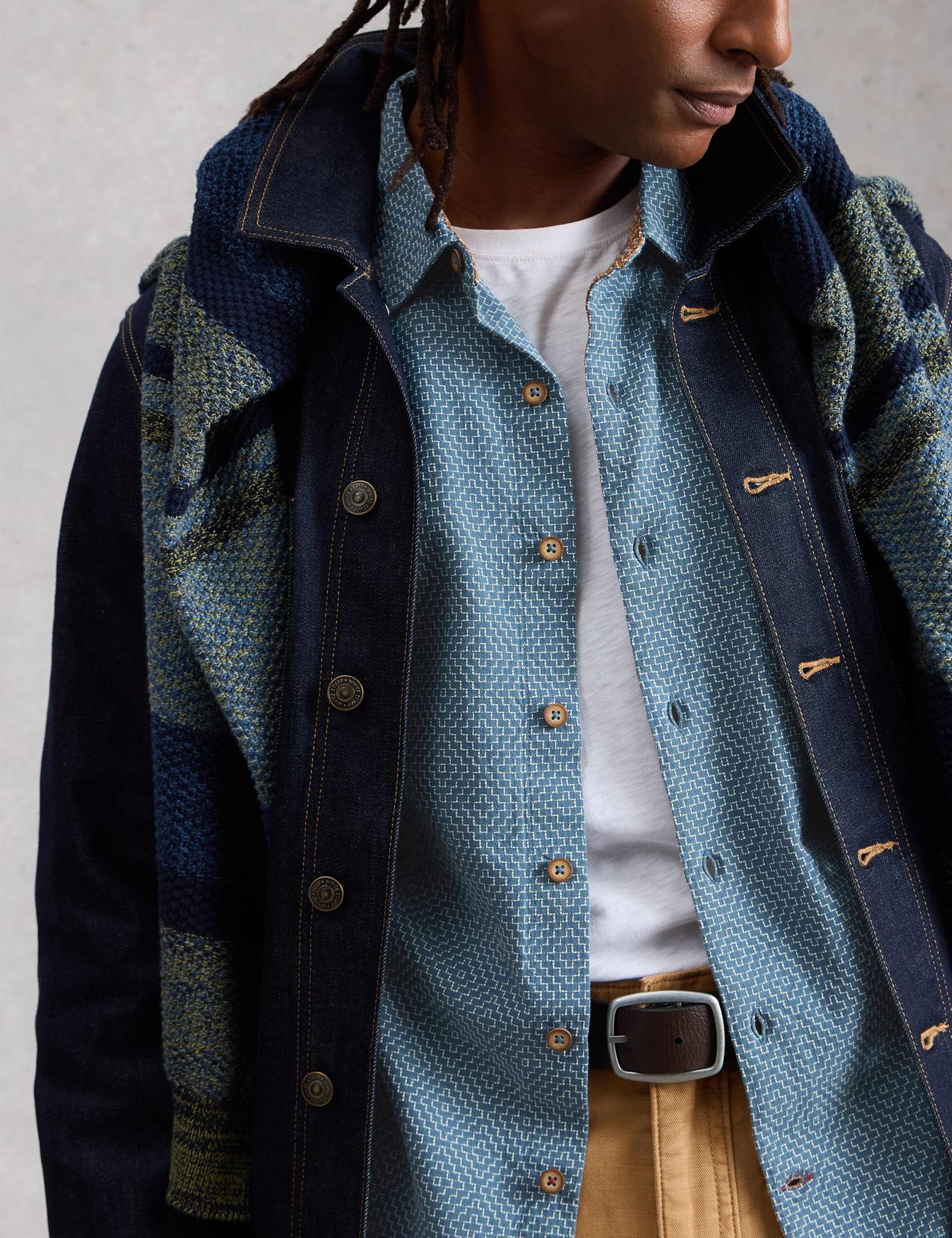 Regular Fit Pure Cotton Tile Pattern Shirt 4 of 6