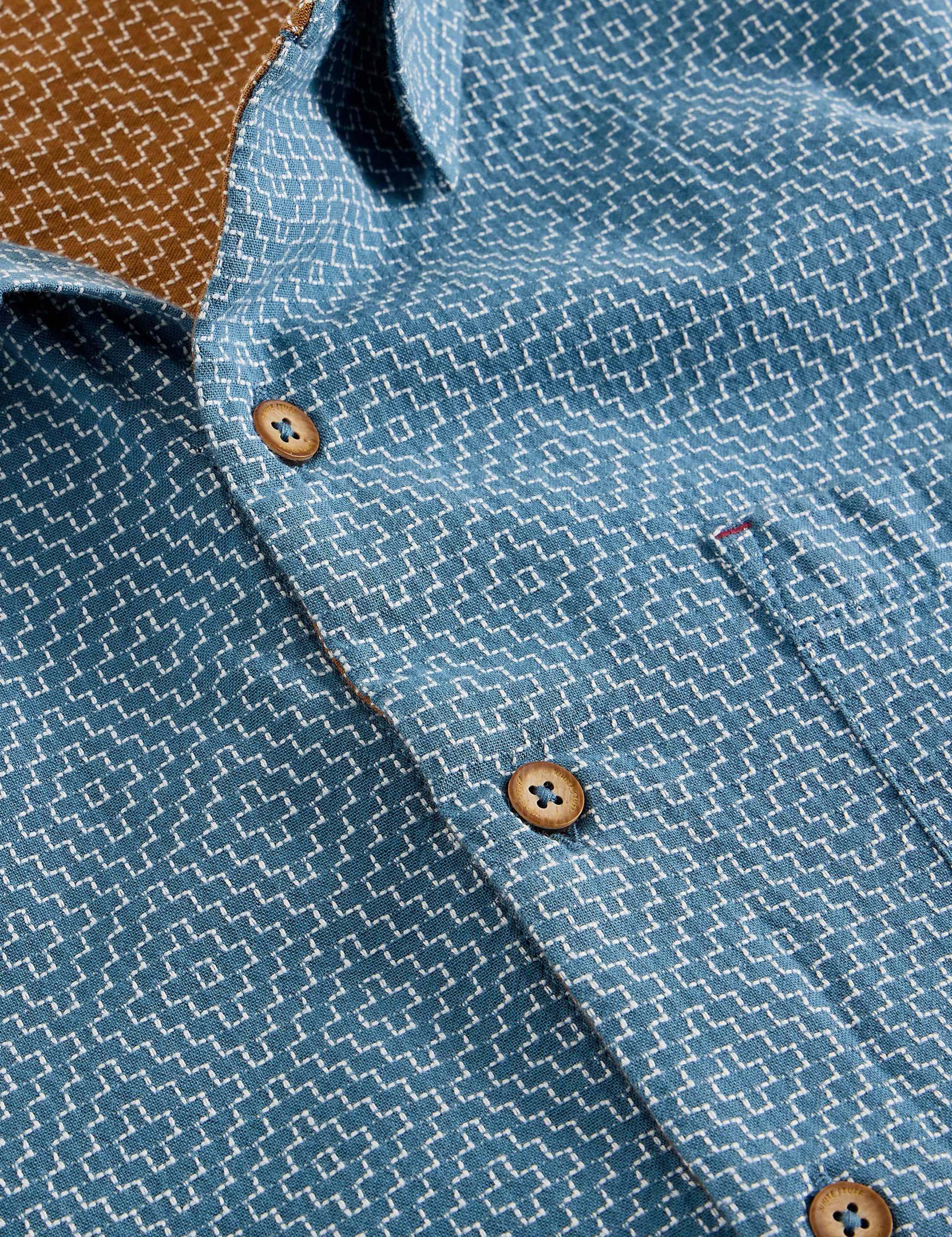 Regular Fit Pure Cotton Tile Pattern Shirt 5 of 6