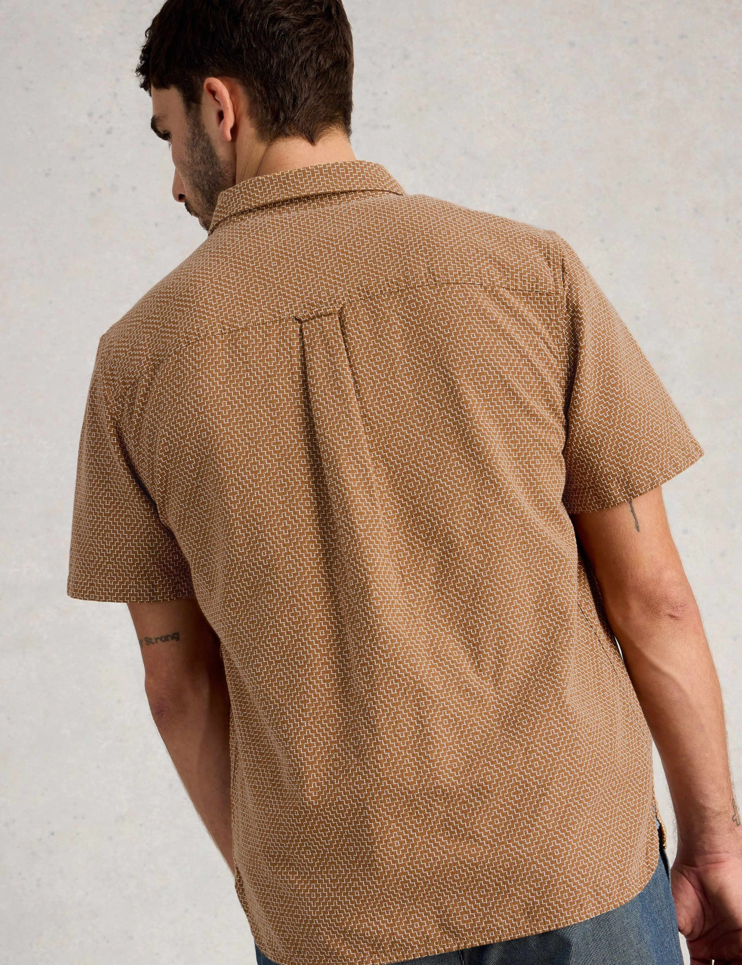 Regular Fit Pure Cotton Tile Pattern Shirt 3 of 7