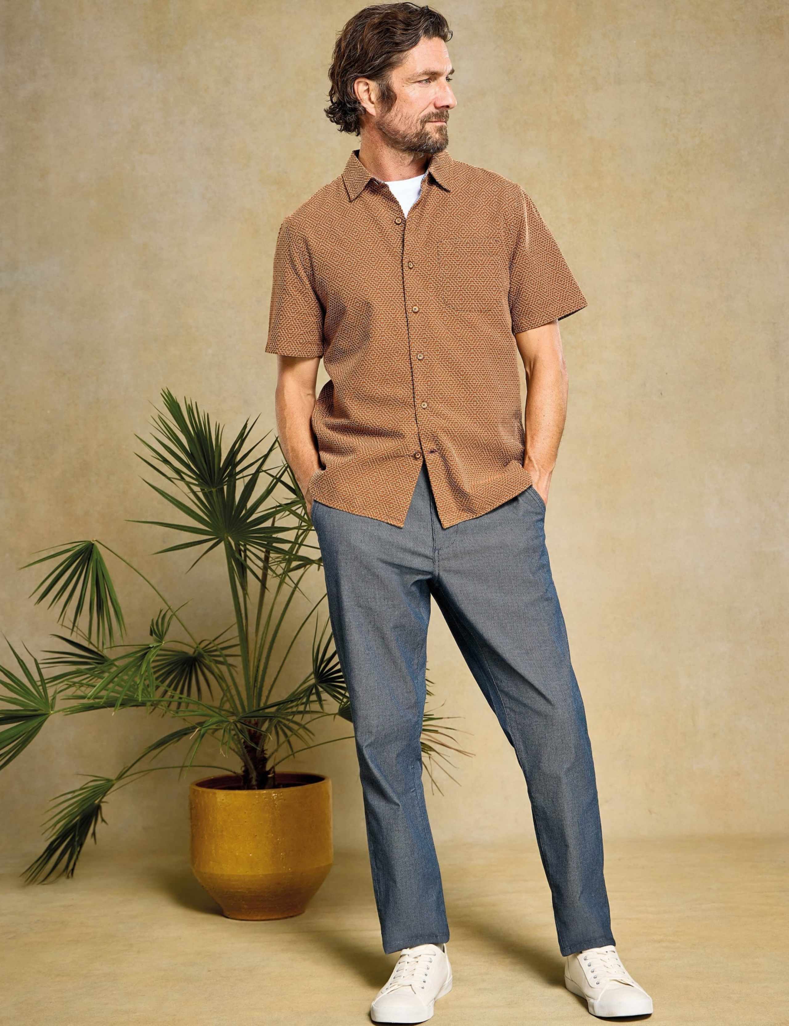 Regular Fit Pure Cotton Tile Pattern Shirt 7 of 7