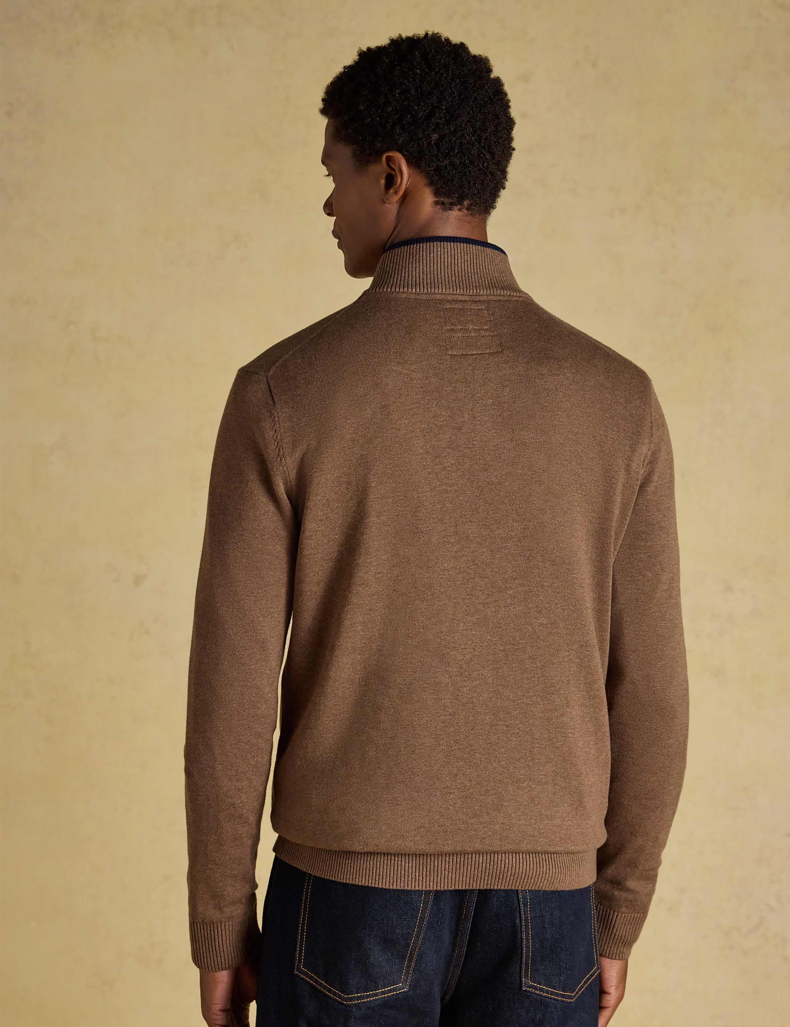 Pure Cotton Funnel Neck Quarter Zip Jumper 6 of 7
