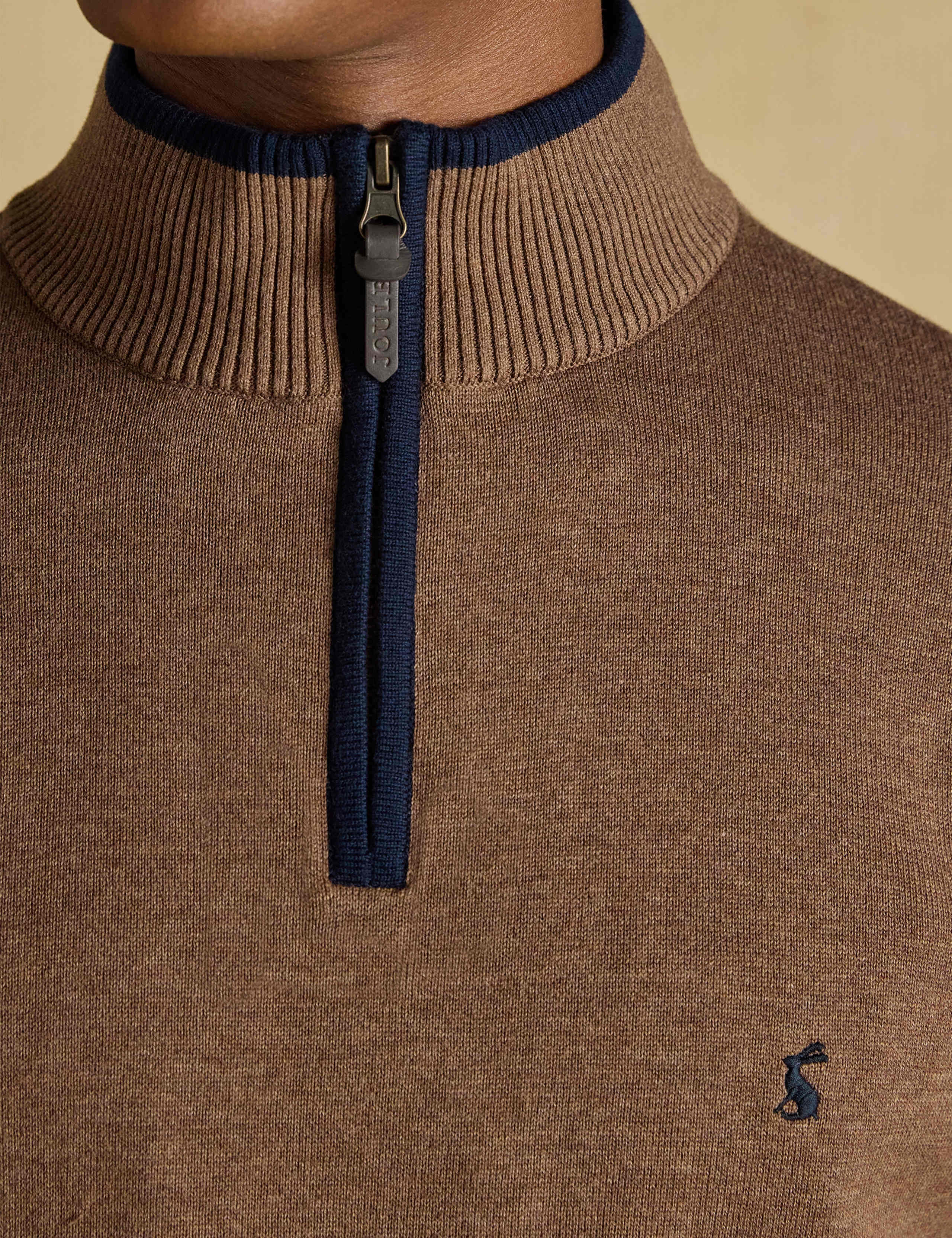 Pure Cotton Funnel Neck Quarter Zip Jumper 7 of 7