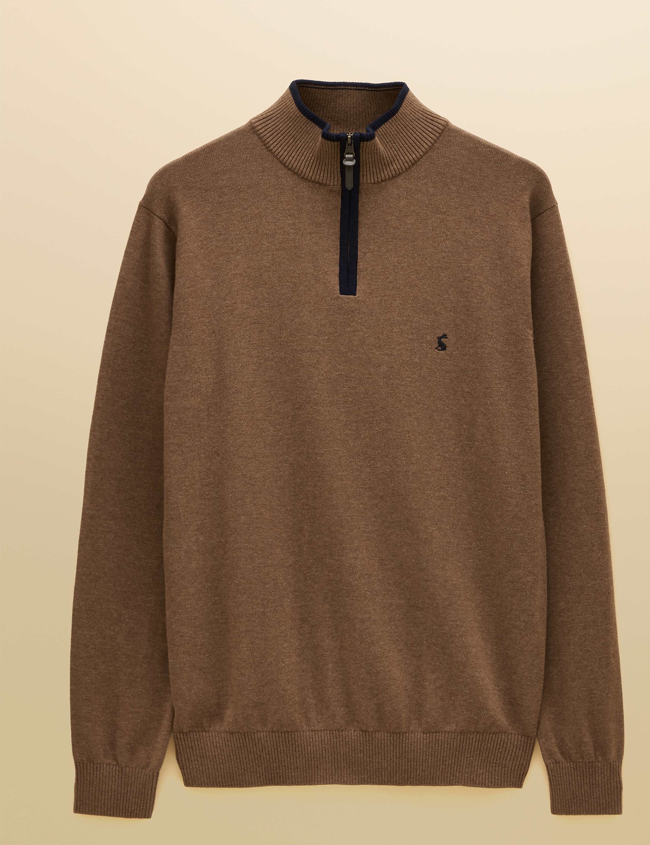 Pure Cotton Funnel Neck Quarter Zip Jumper 2 of 7