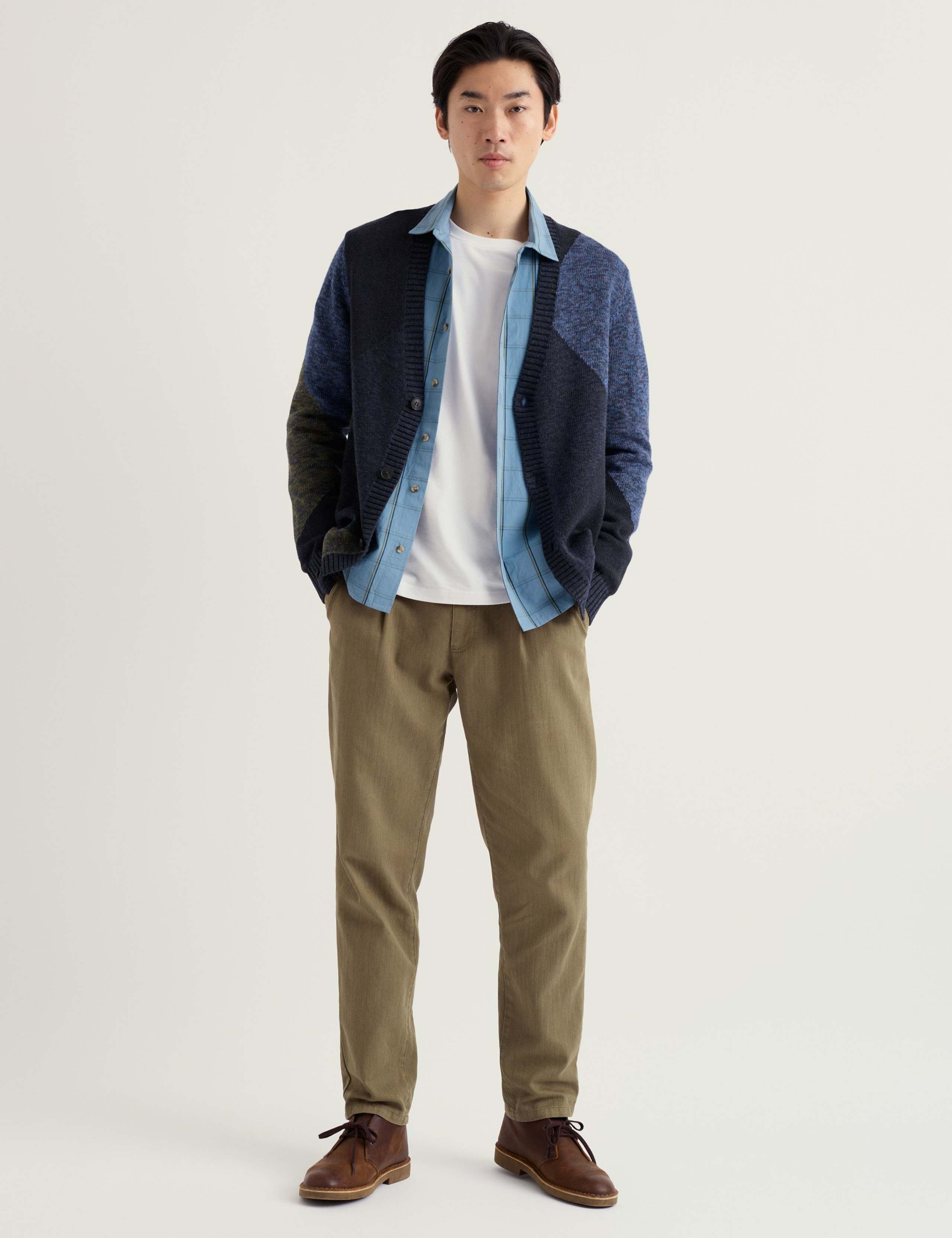 Pure Cotton Colour Block V-Neck Cardigan 3 of 6