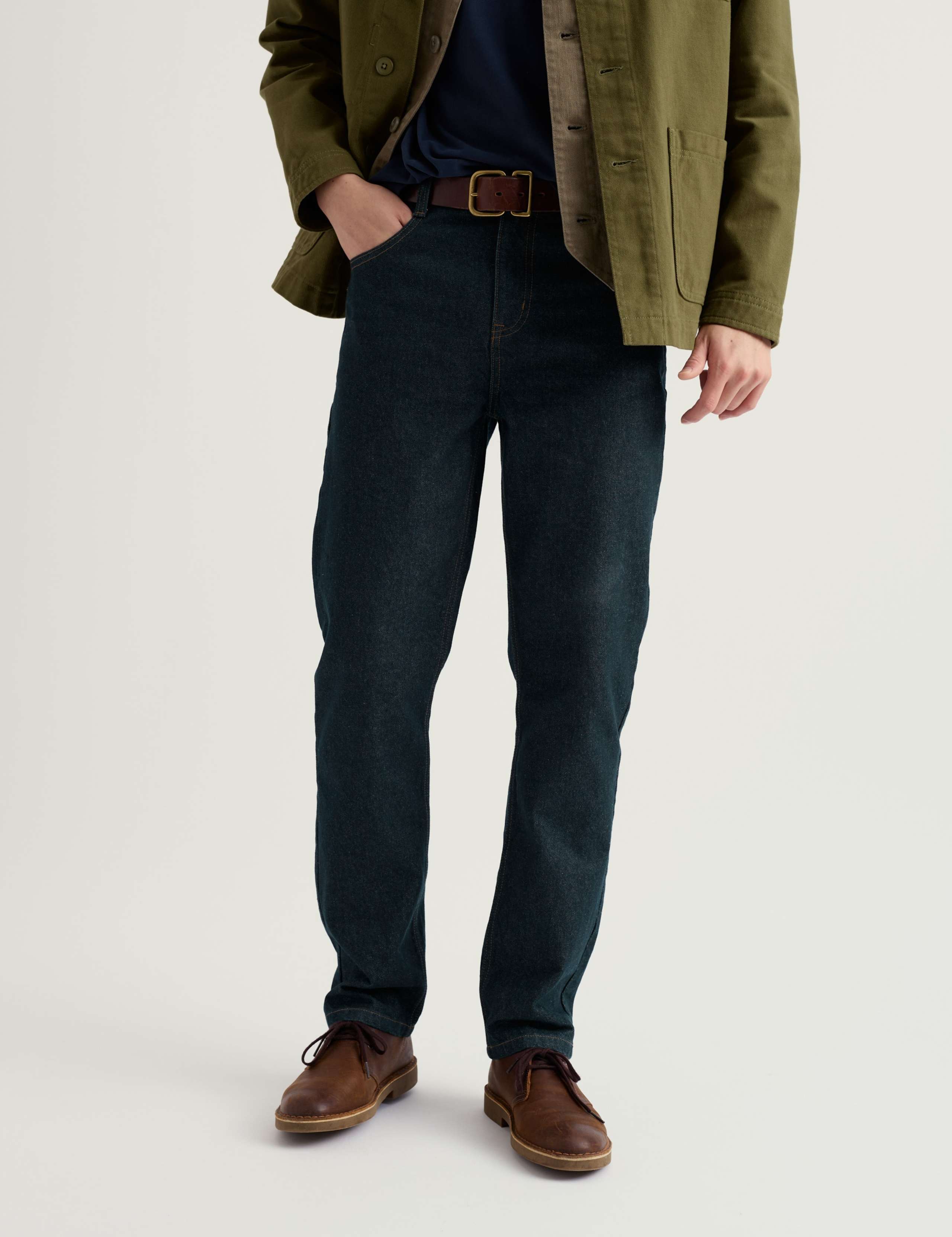 Pure Cotton Denim Tapered Fit Jeans 3 of 5