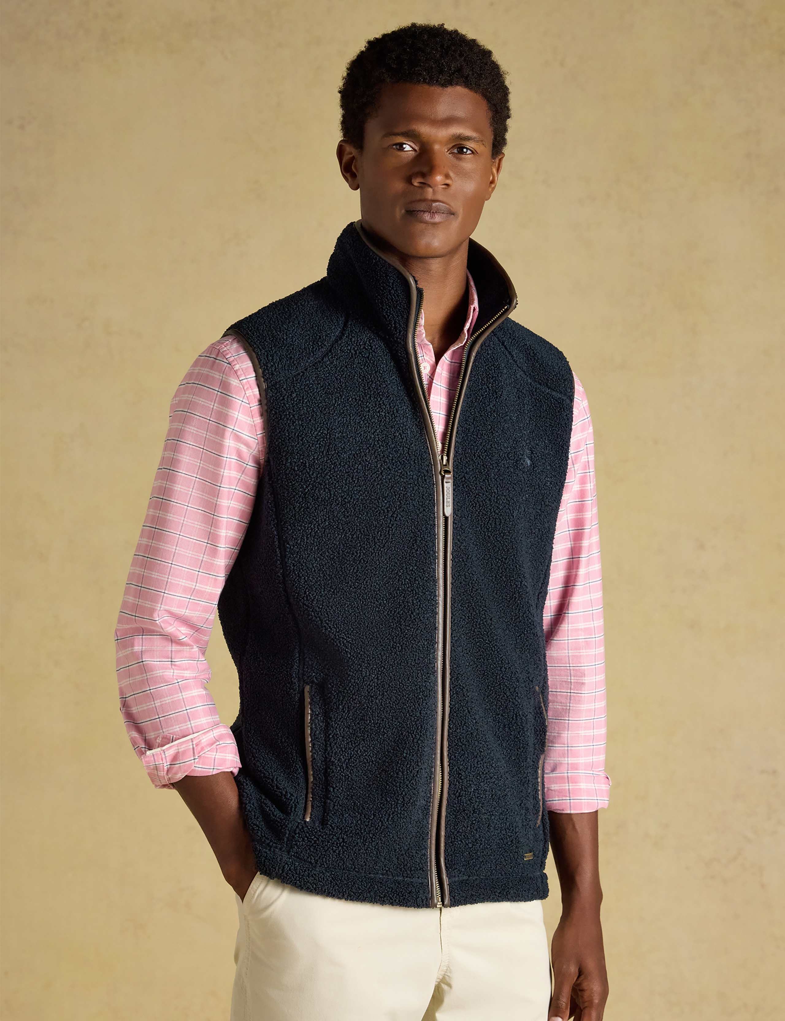 Textured Borg Fleece Zip Through Gilet 1 of 5