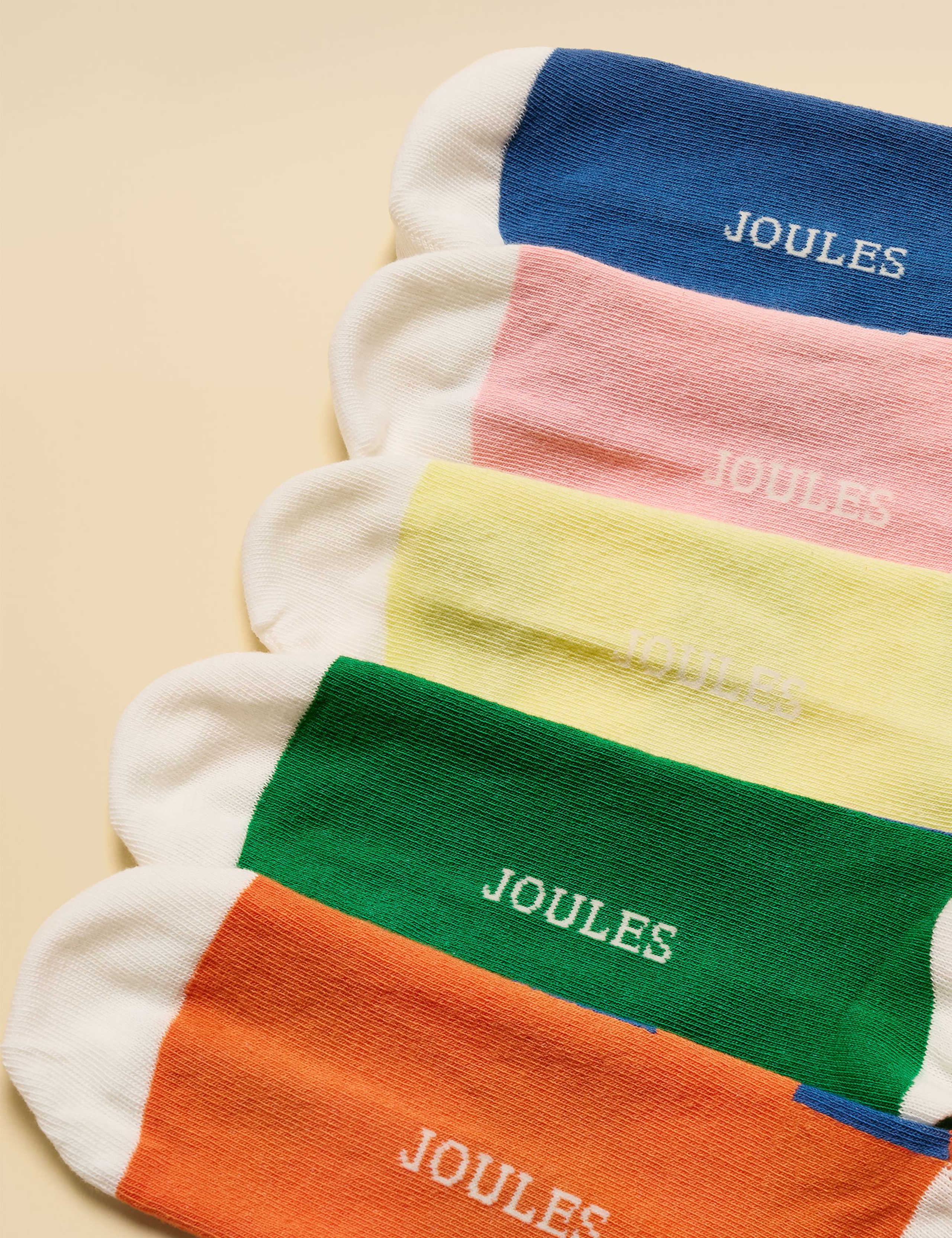 5 Pack Striped Cotton Rich Socks 2 of 3