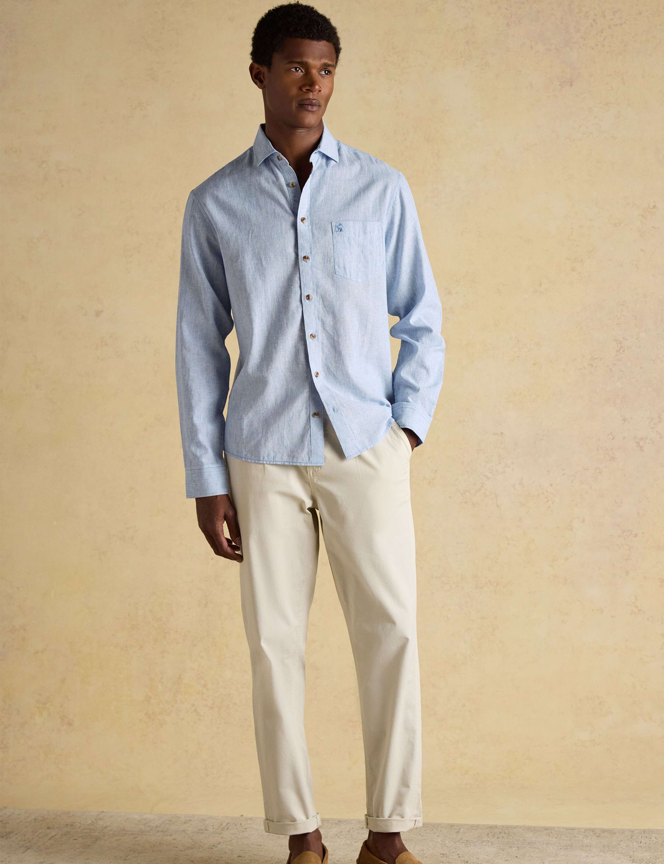 Regular Fit Linen Rich Striped Shirt 3 of 12