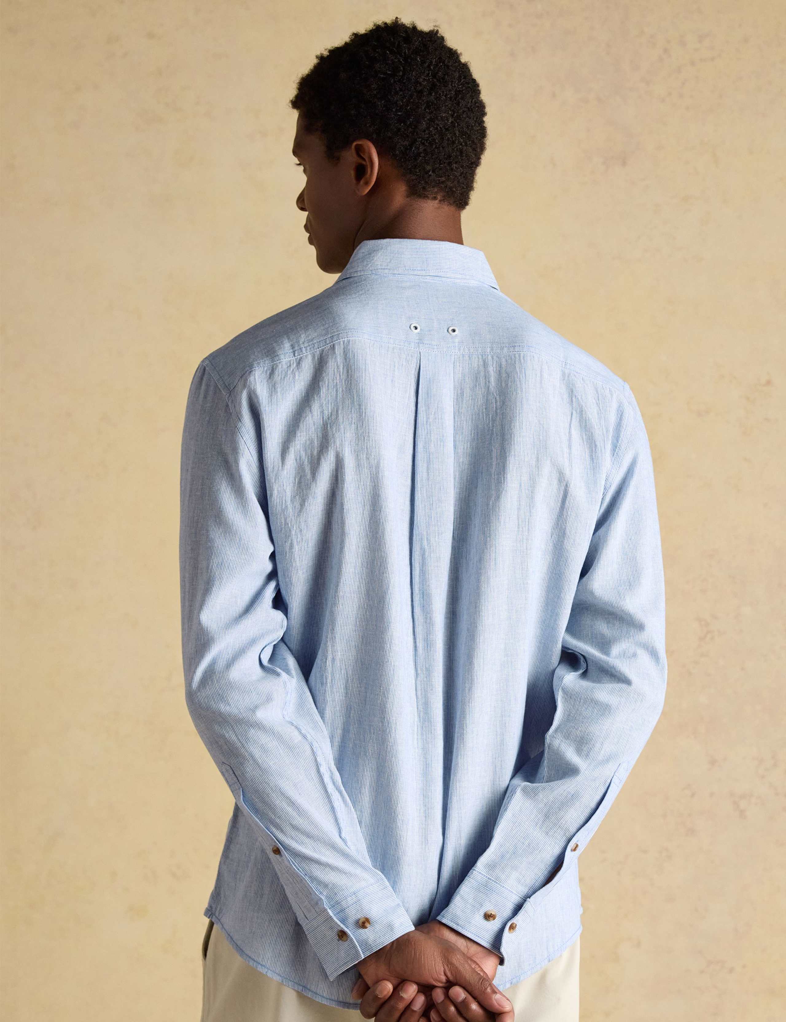 Regular Fit Linen Rich Striped Shirt 6 of 12