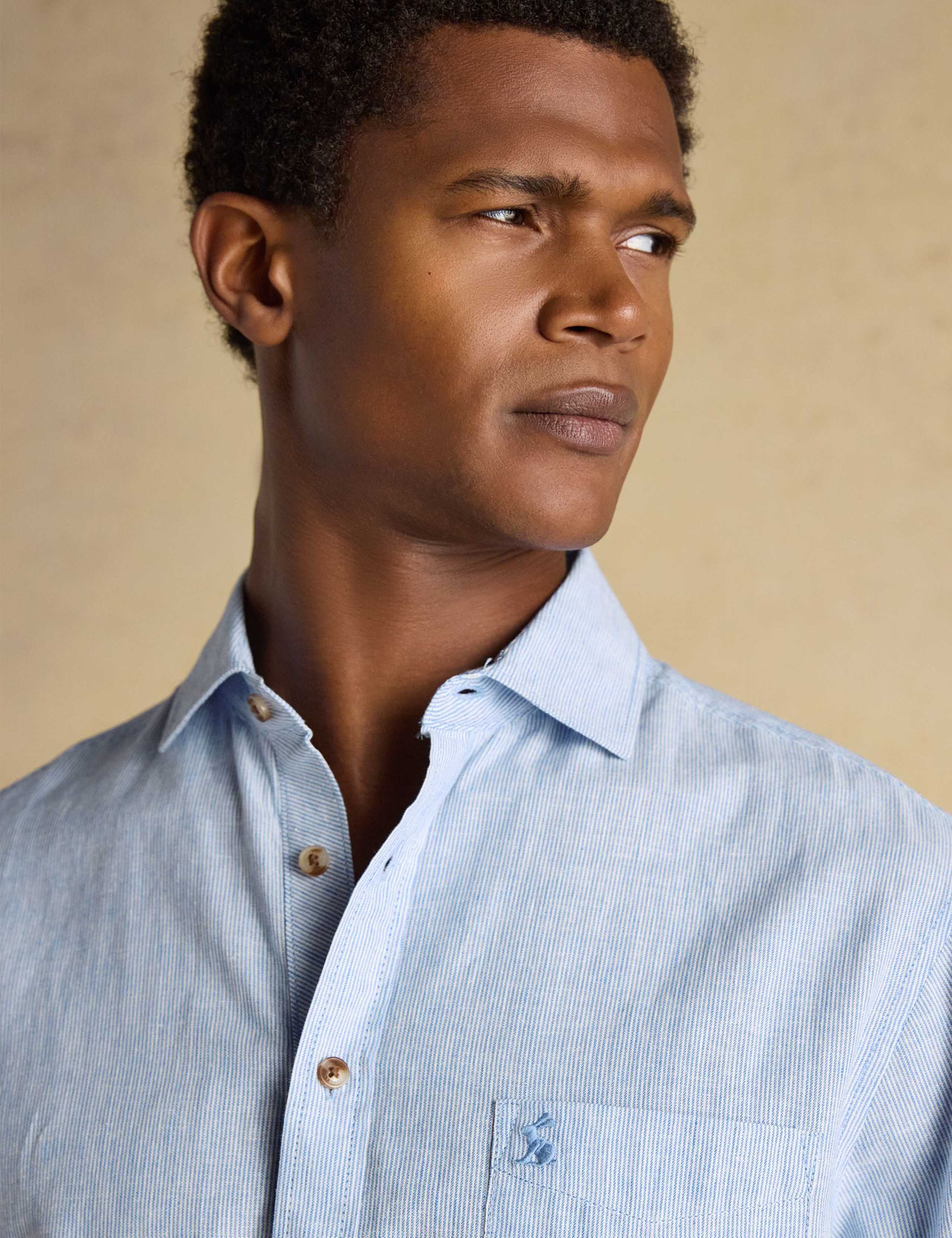 Regular Fit Linen Rich Striped Shirt 7 of 12