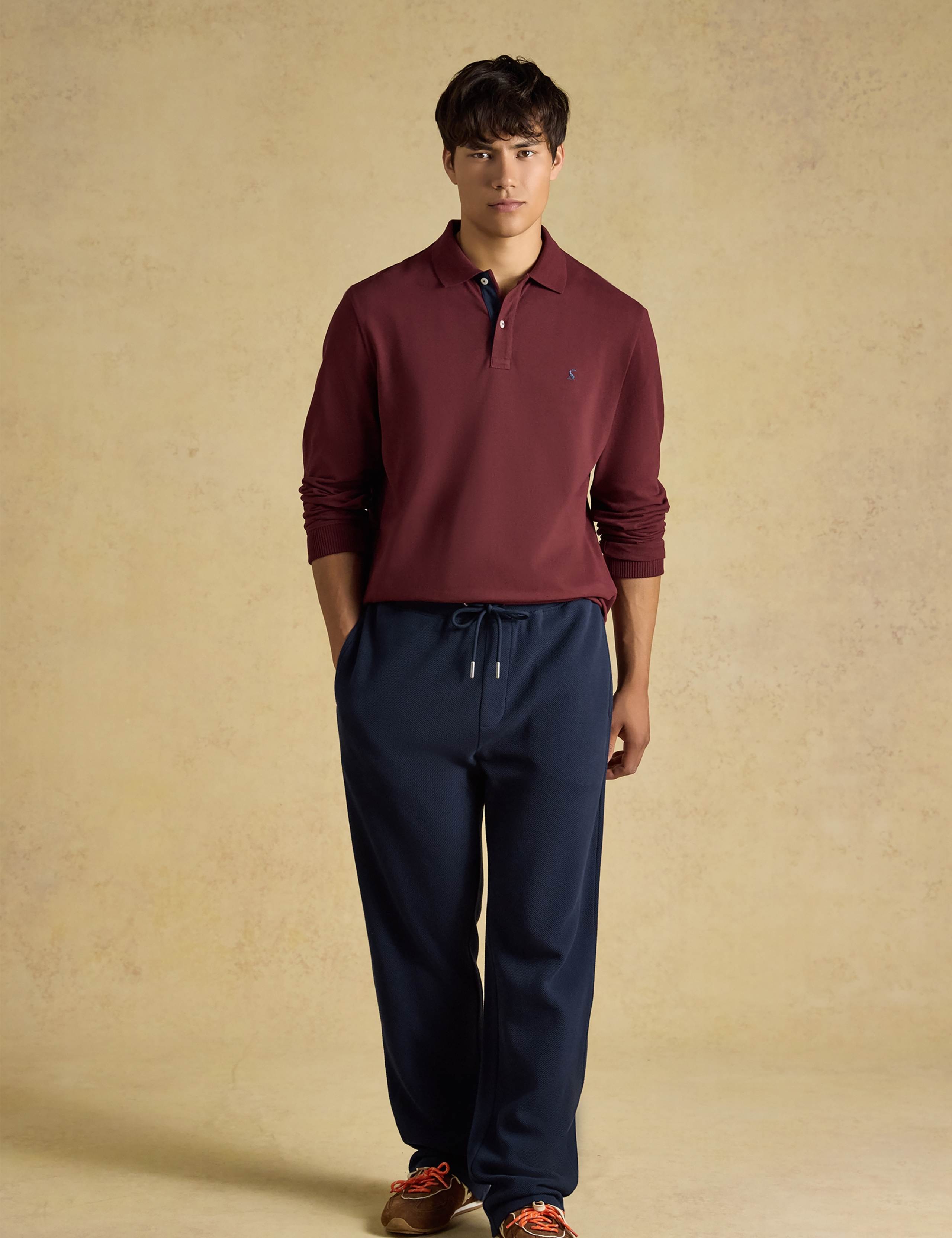 Pure Cotton Pique Long Sleeve Polo Shirt 3 of 8