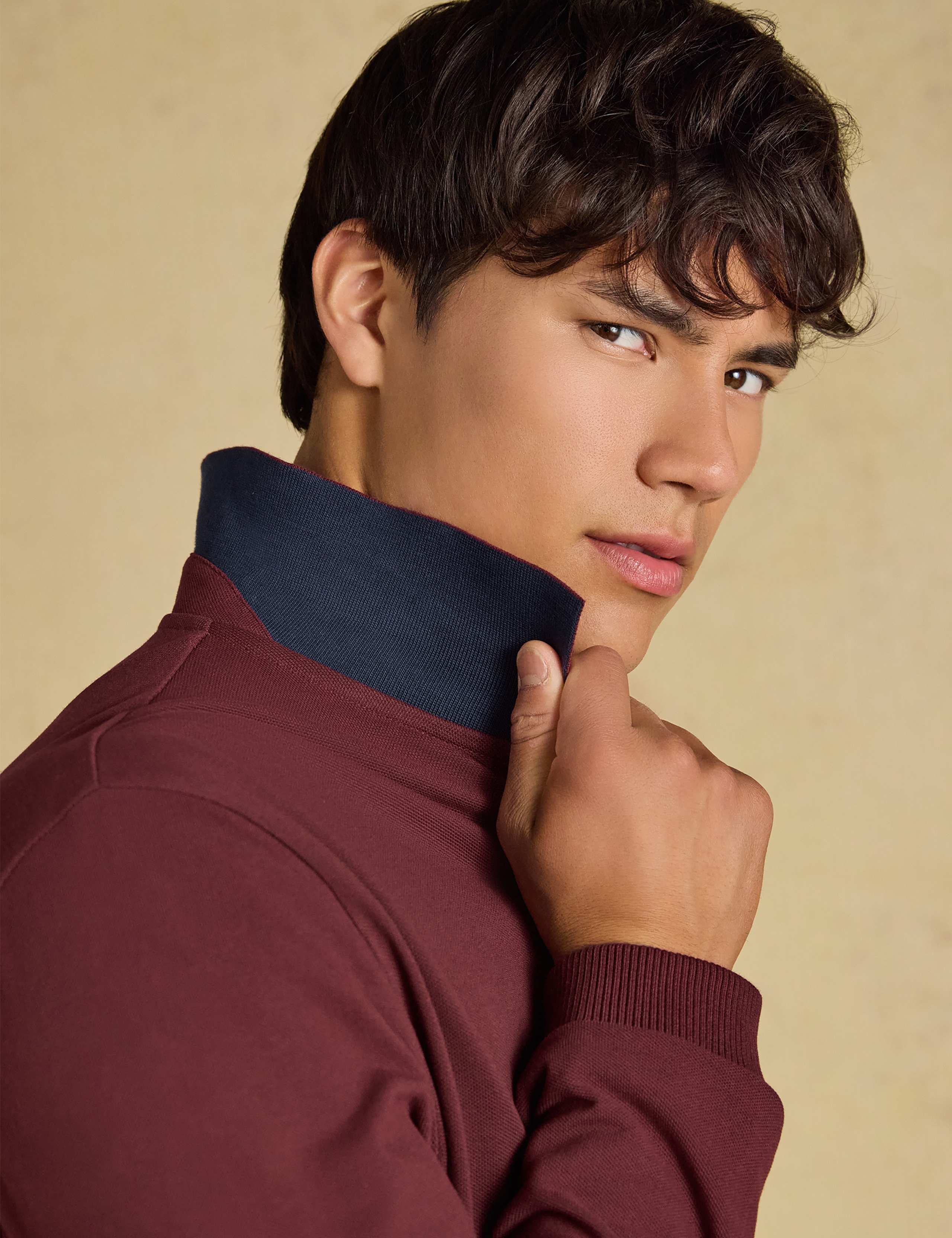Pure Cotton Pique Long Sleeve Polo Shirt 5 of 8