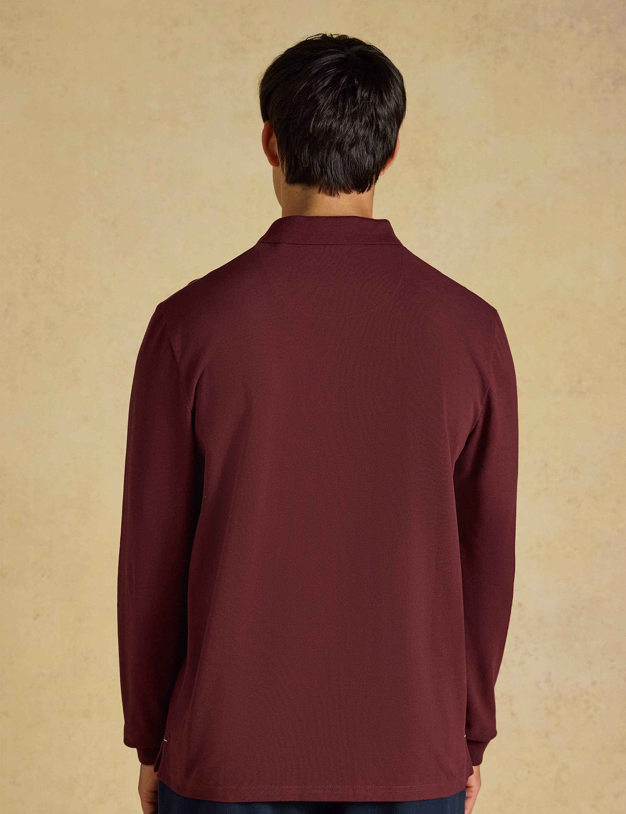 Pure Cotton Pique Long Sleeve Polo Shirt 6 of 8