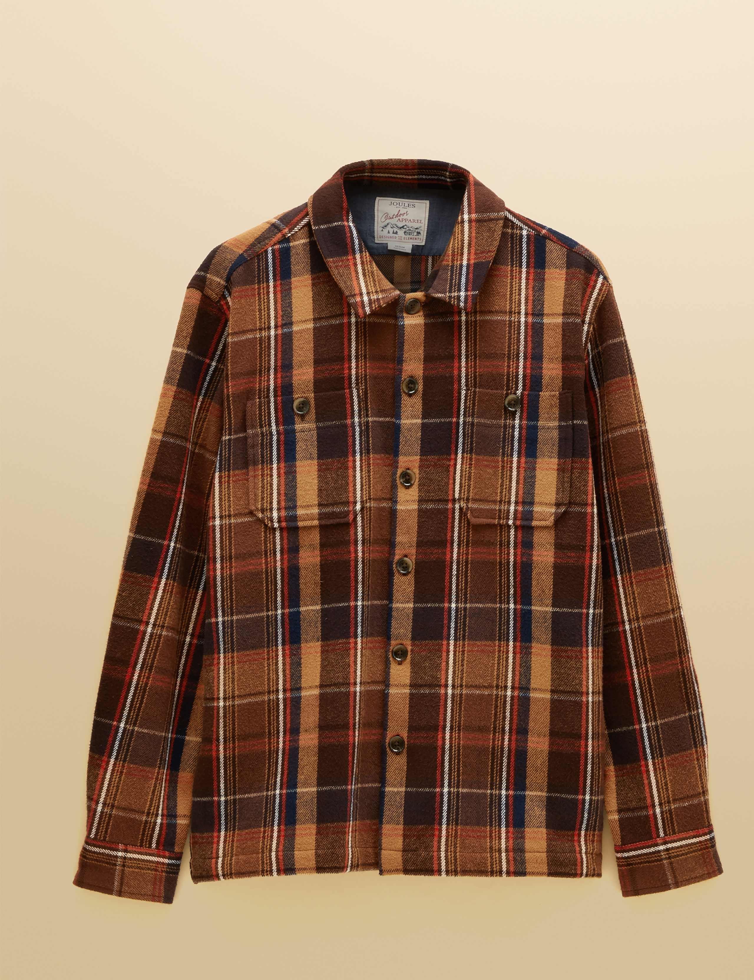 Regular Fit Pure Cotton Checked Flannel Overshirt 2 of 8