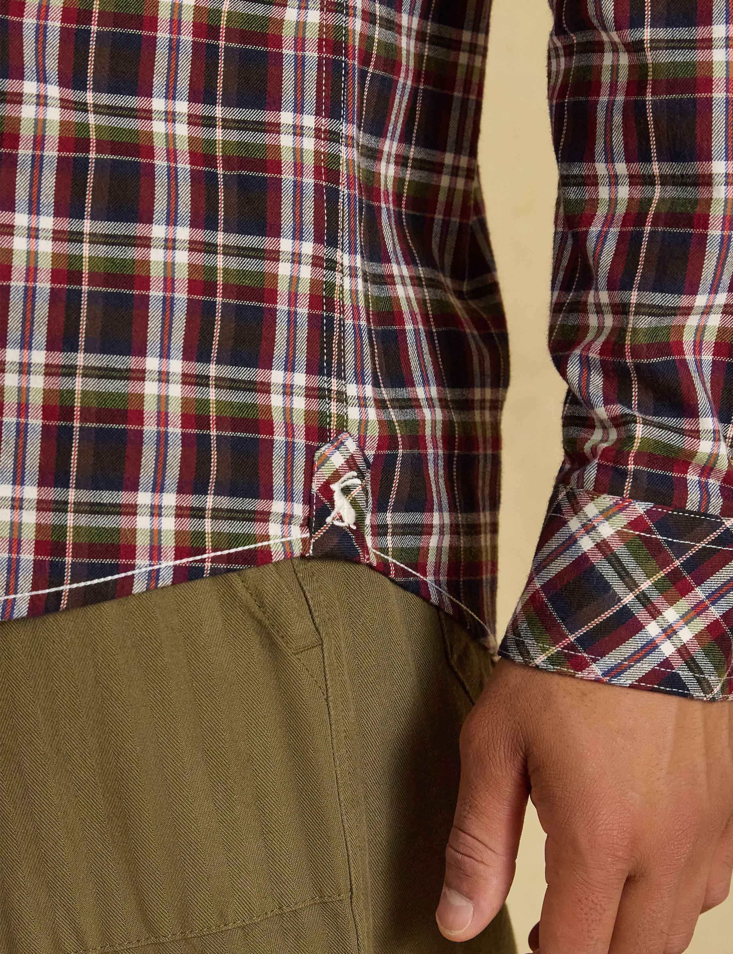Regular Fit Brushed Cotton Checked Flannel Shirt 6 of 8