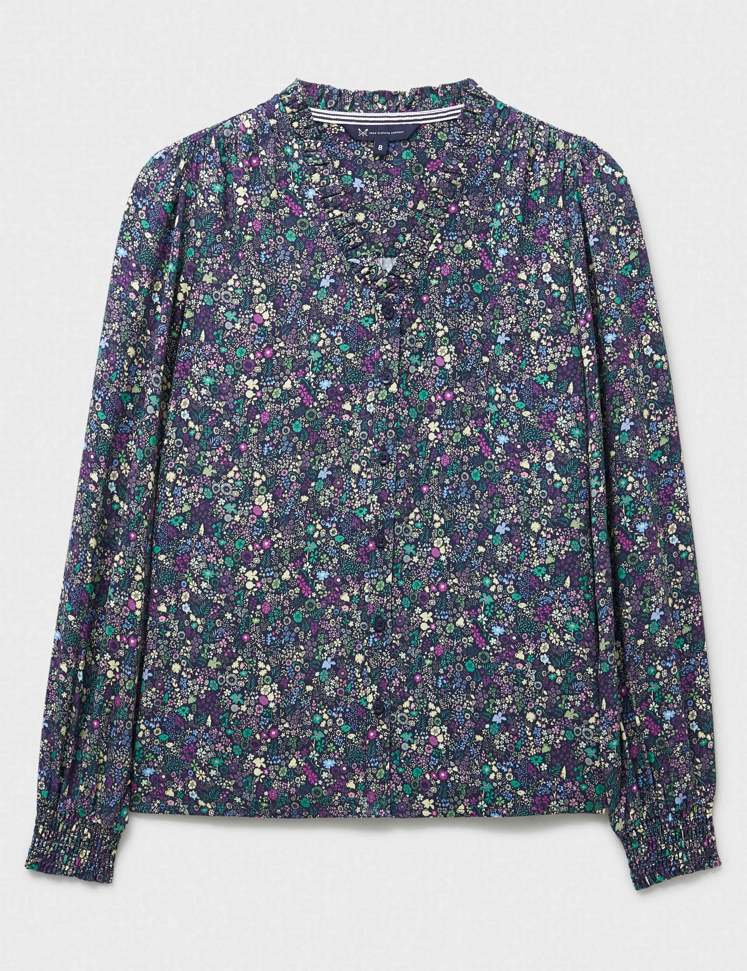 Floral V-Neck Frill Button Through Blouse 2 of 5