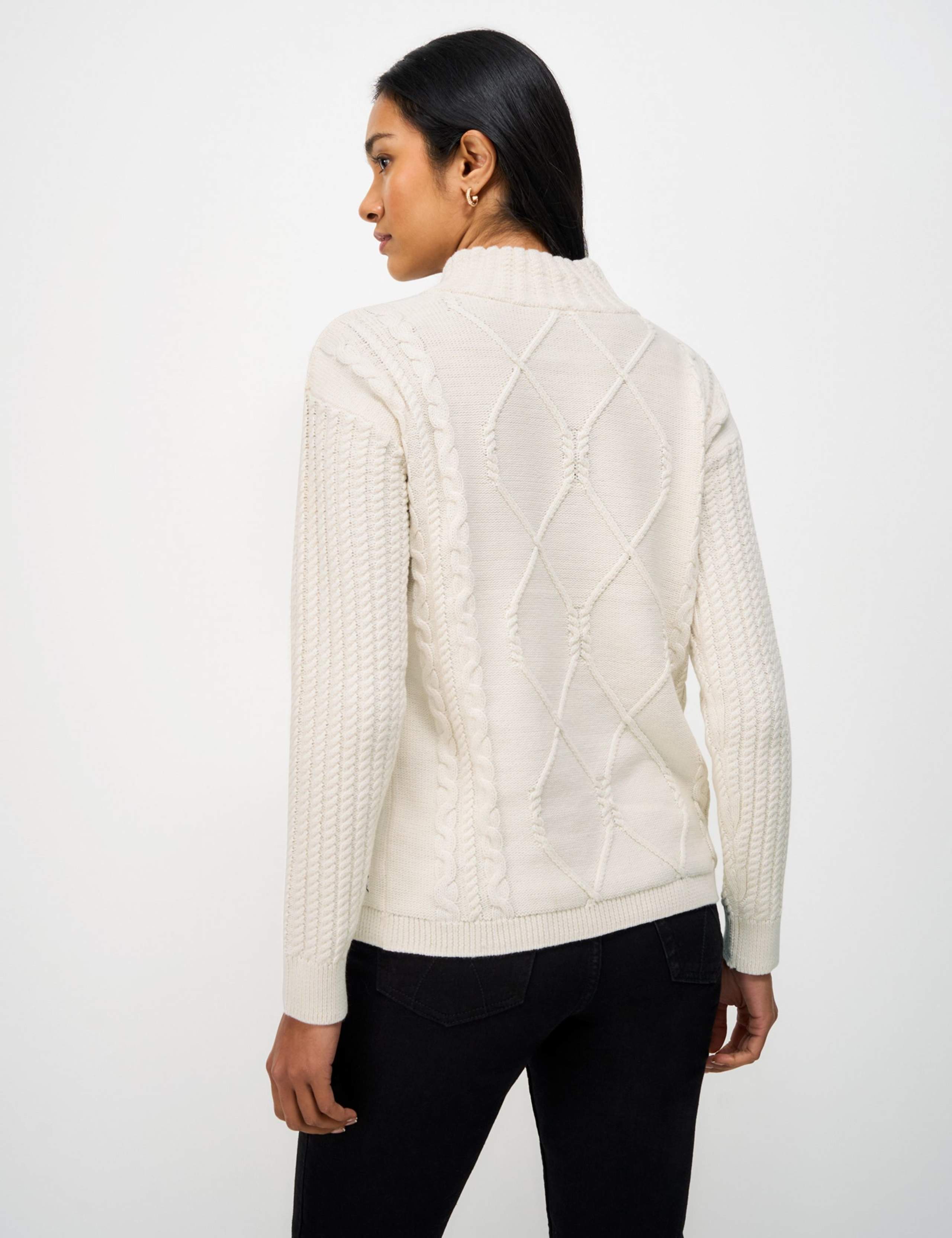 Pure Cotton Cable Knit Roll Neck Jumper 3 of 5