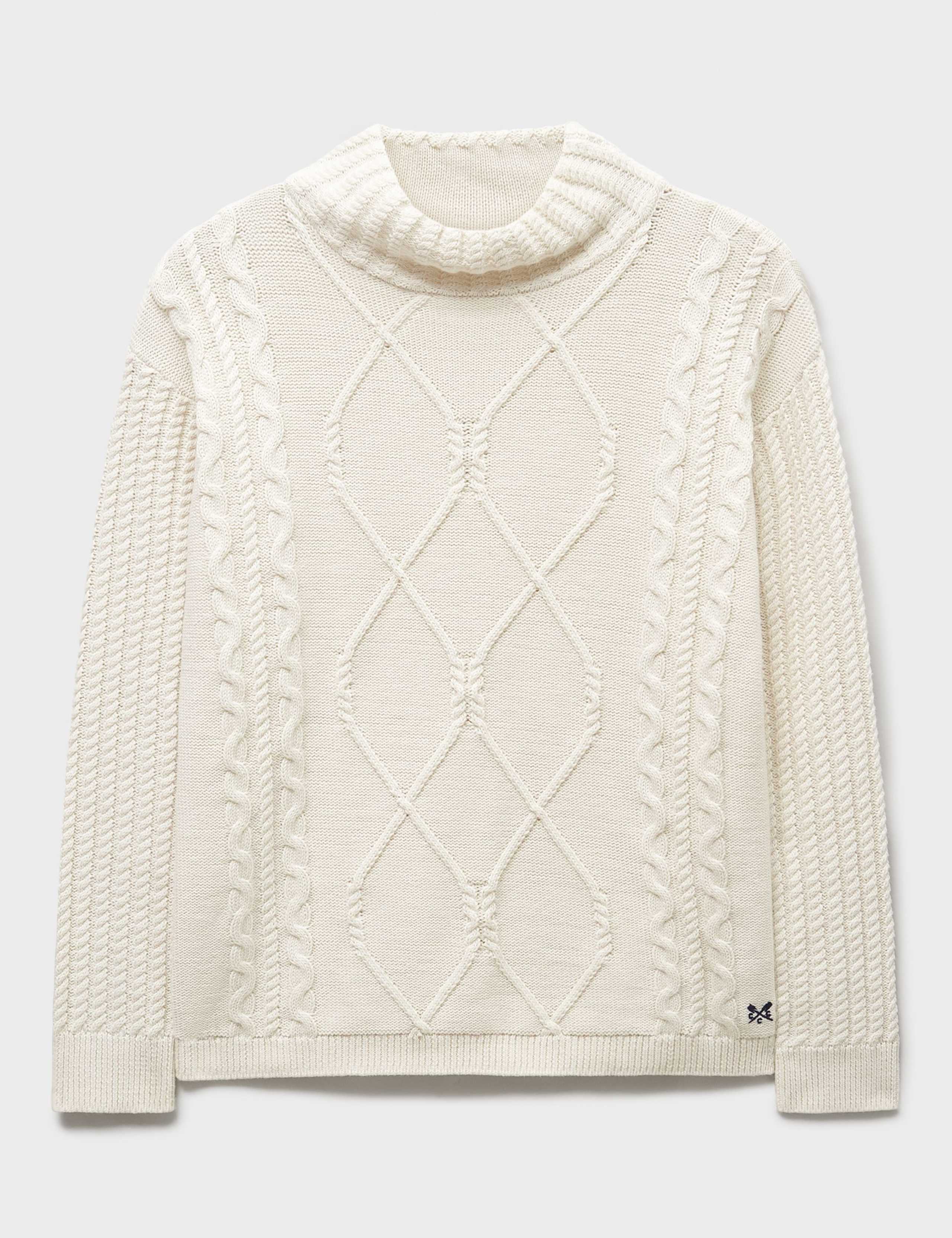 Pure Cotton Cable Knit Roll Neck Jumper 2 of 5