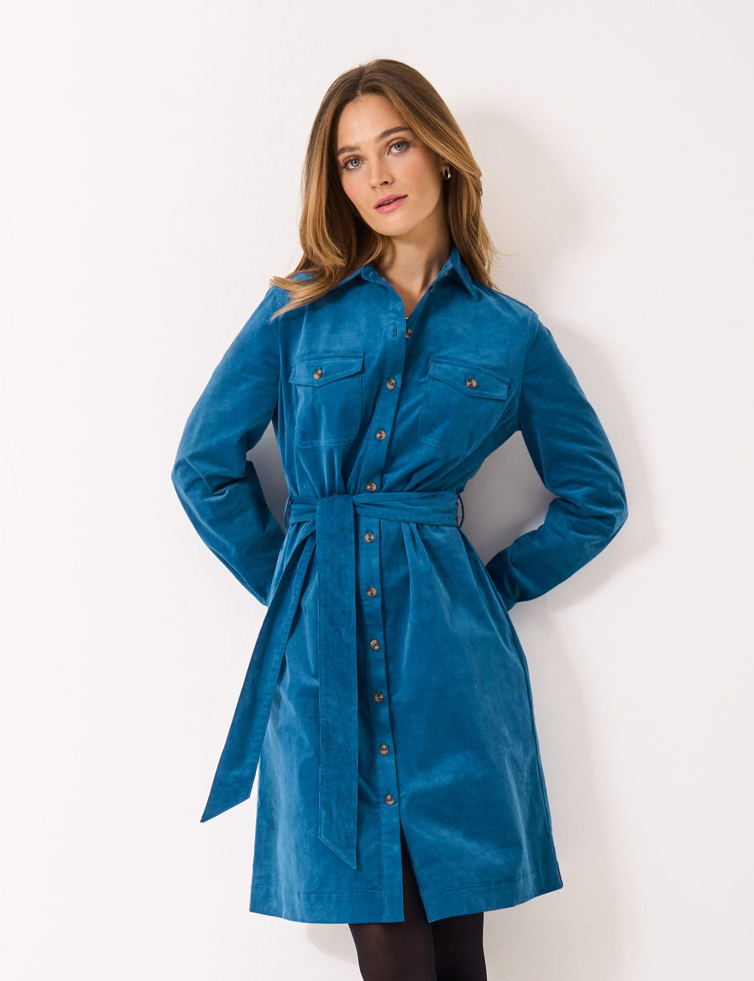 Cotton Rich Cord Belted Mini Shirt Dress 4 of 5