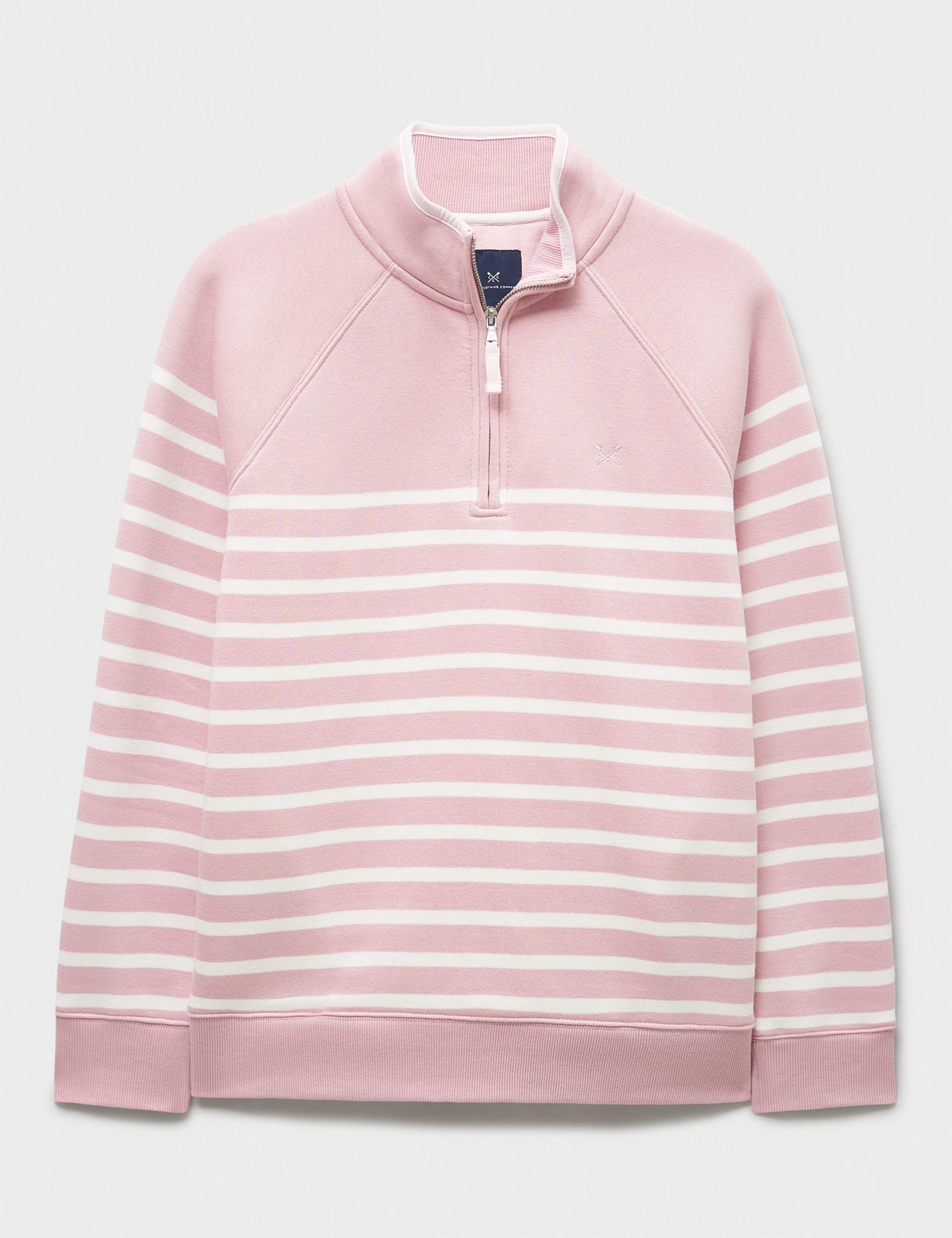 Cotton Rich Striped Half Zip Sweatshirt 2 of 5
