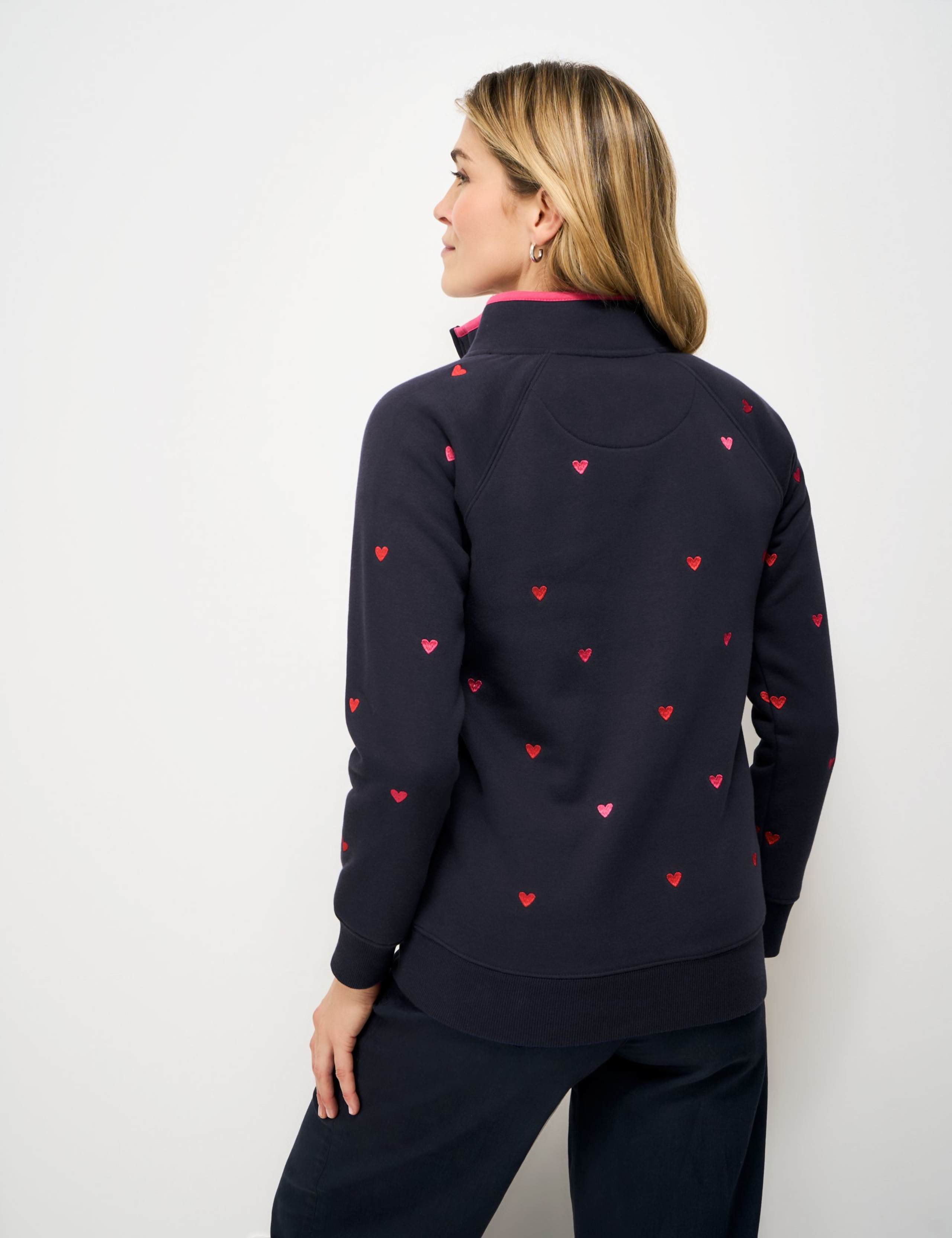 Cotton Rich Striped Half Zip Sweatshirt 3 of 5